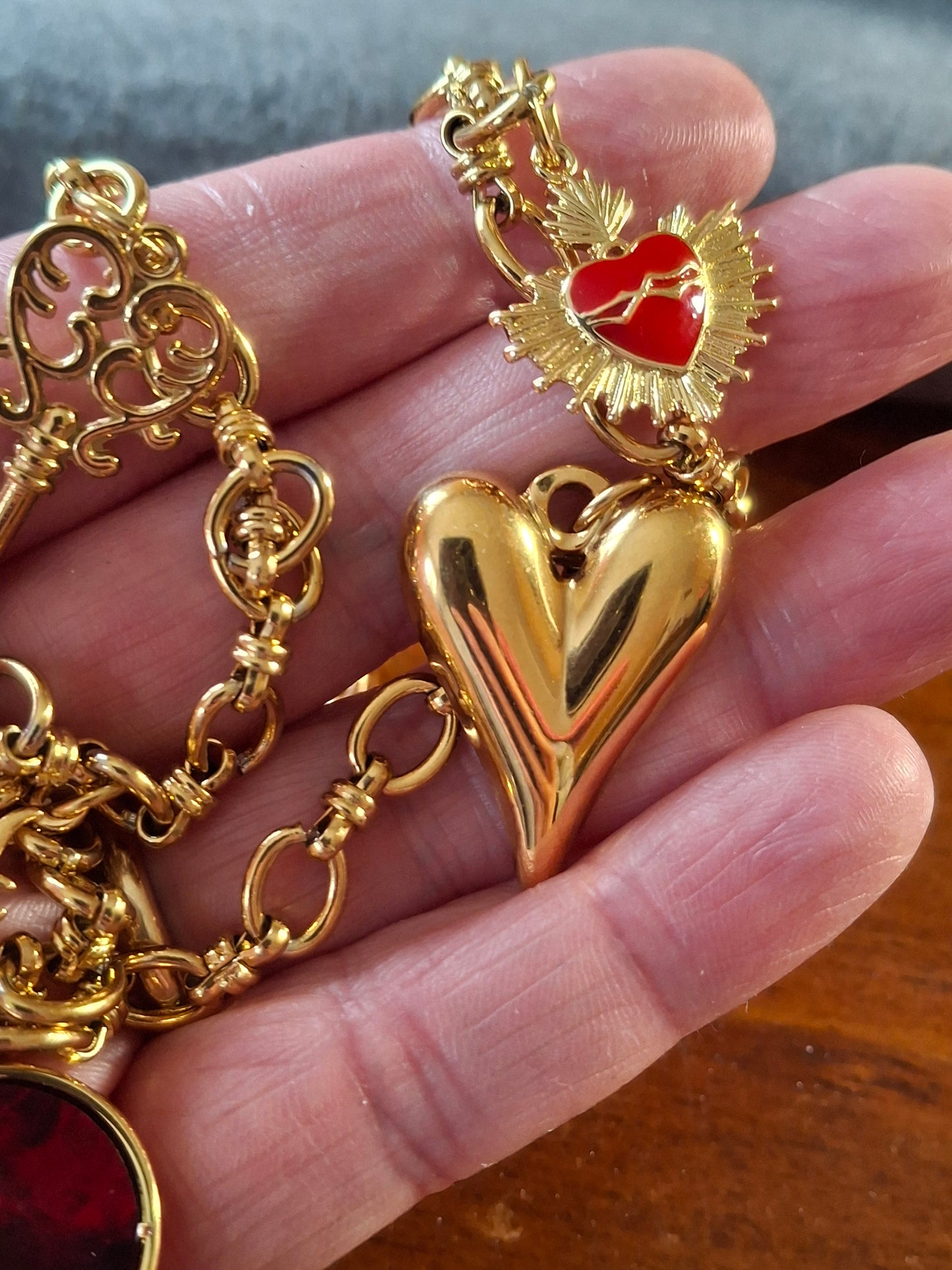 Collier chaîne acier inoxydable stainless steel 316 breloques ajustable réglable