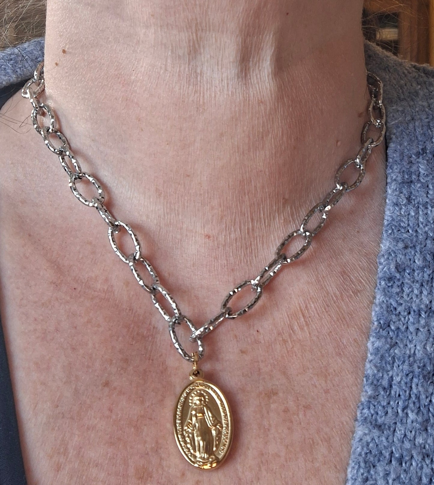 Collier chaîne acier inoxydable stainless steel 316 madone stainless steel 316 polie