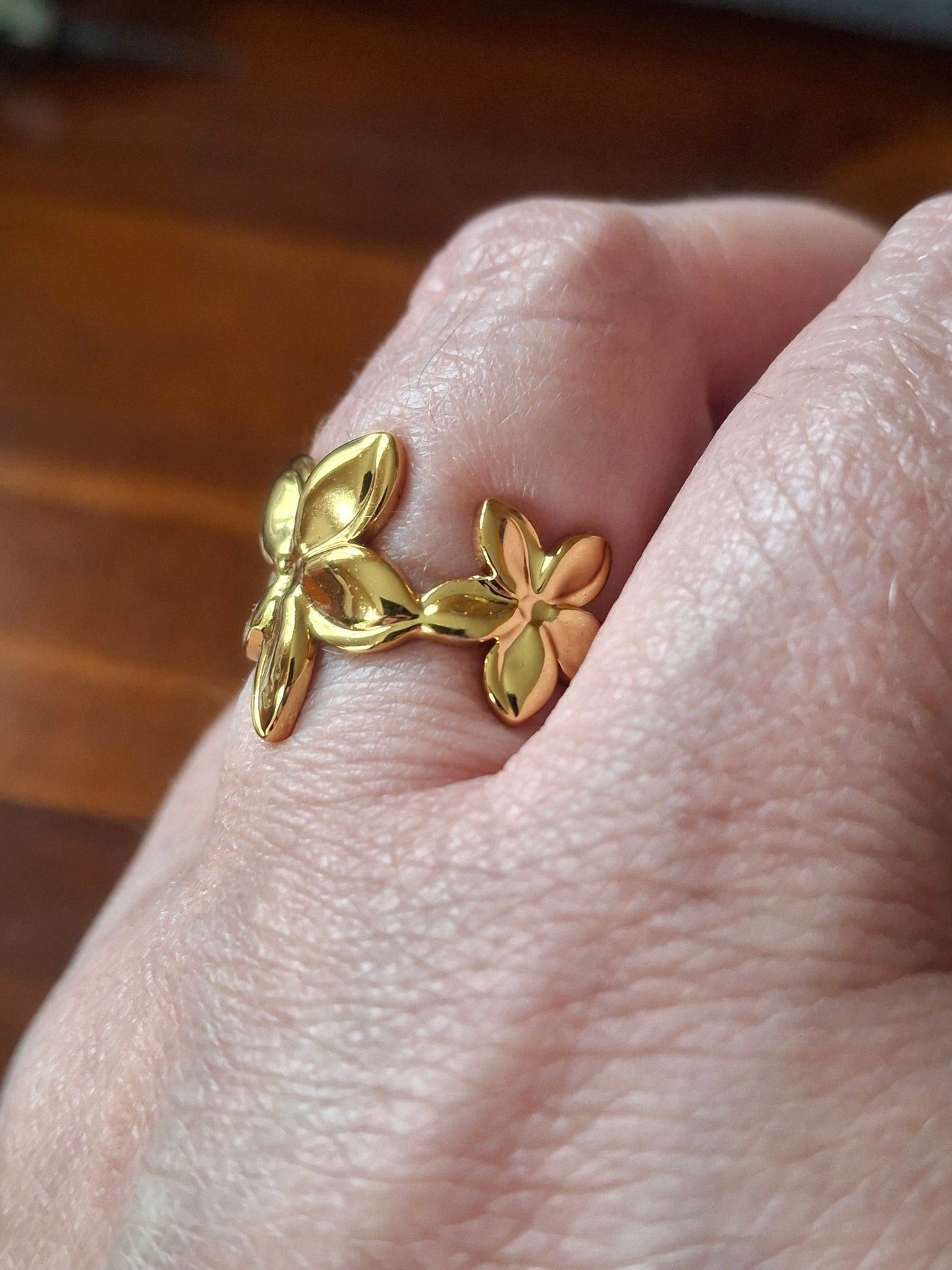 Bague acier inoxydable stainless steel 316 or ou argent réglable ajustable