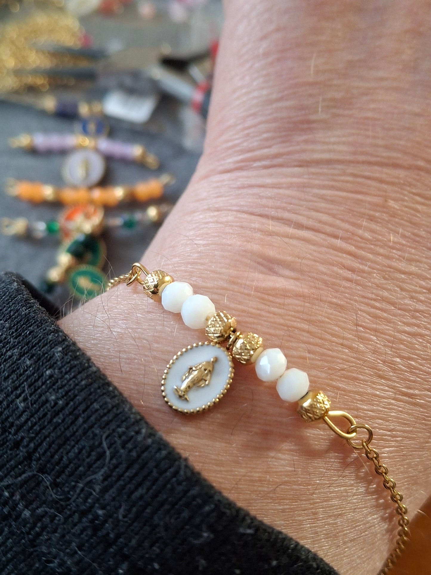 Bracelet chaîne acier inoxydable stainless steel 316 ,madone stainless steel 316 handmade sur mesure