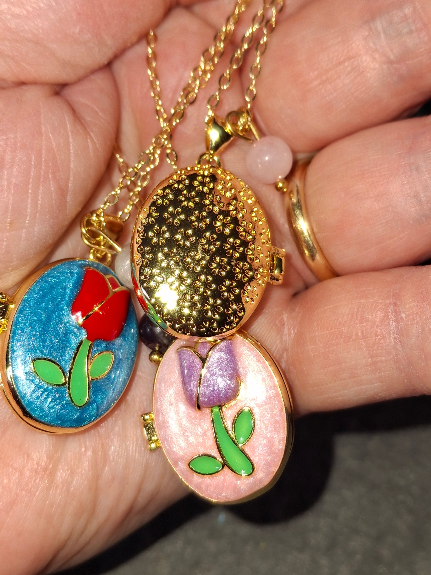 Collier pendentif porte photo et perle réglable ajustable