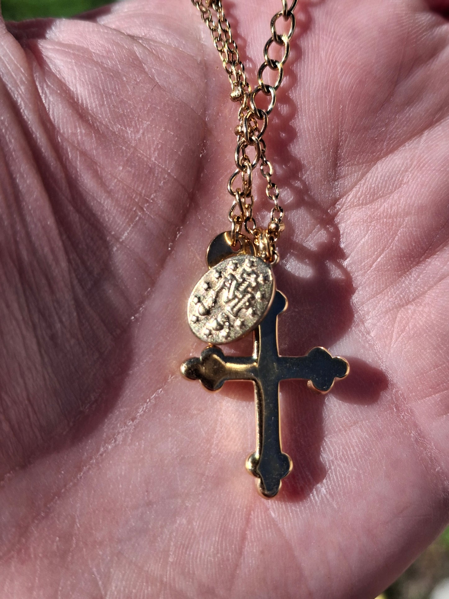 Collier stainless steel 316,croix et madone stainless steel 316