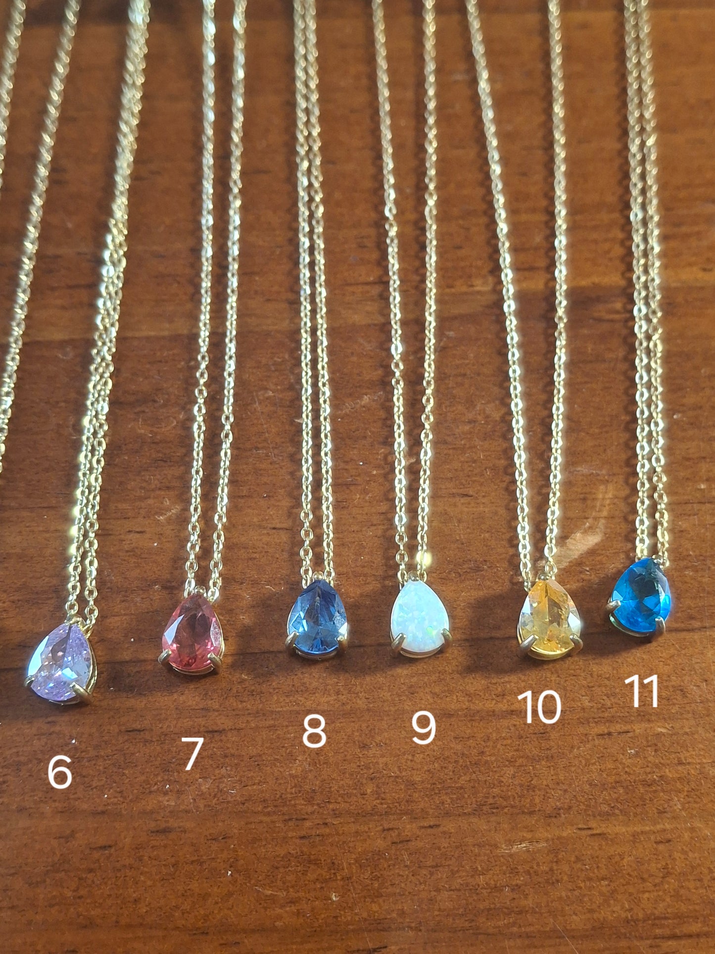 Collier chaîne acier inoxydable stainless steel 316 et cristal pierre de naissance réglable ajustable