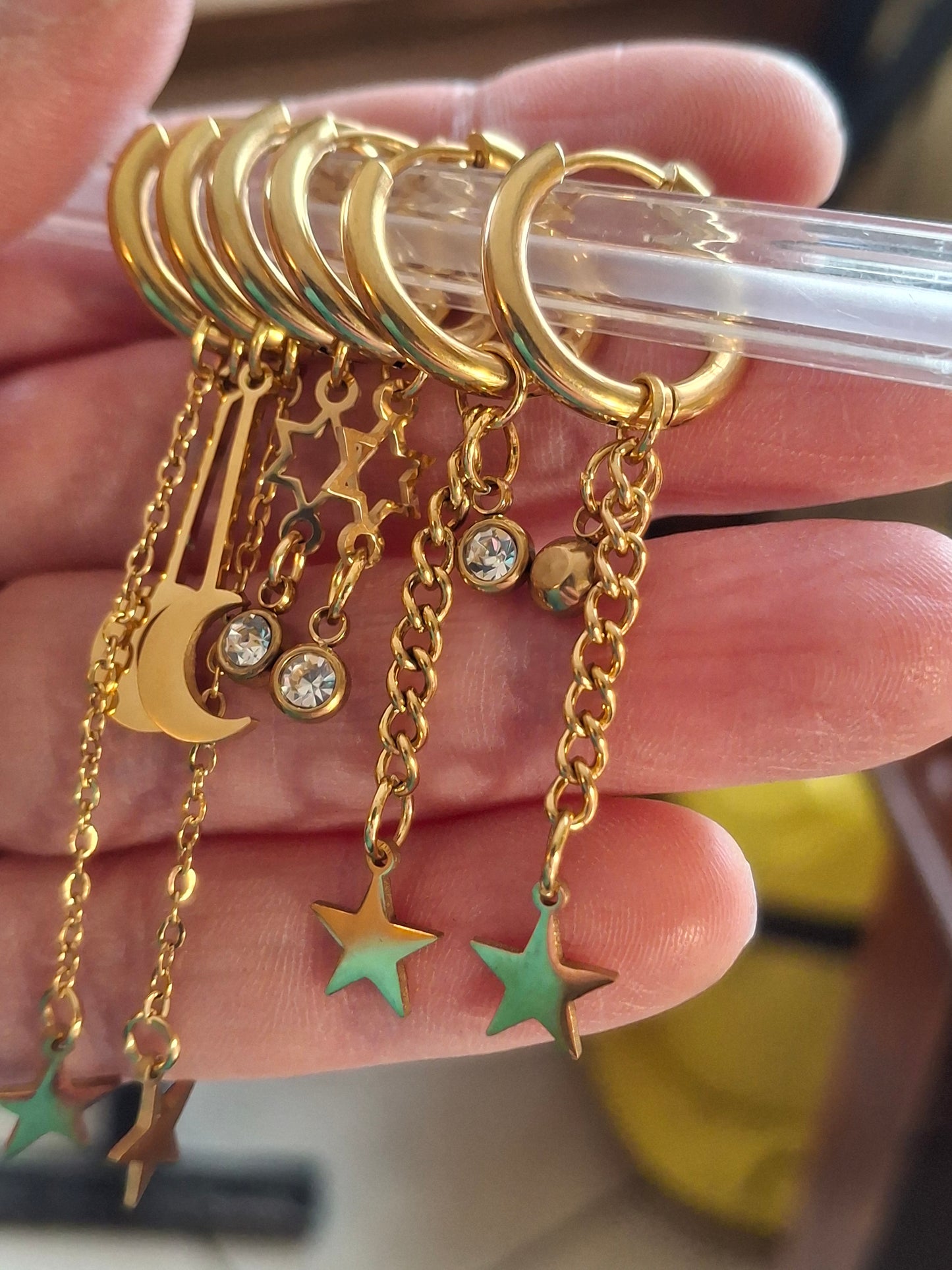 316 Stainless Steel Single Hoop Earrings, Sold as a Pair