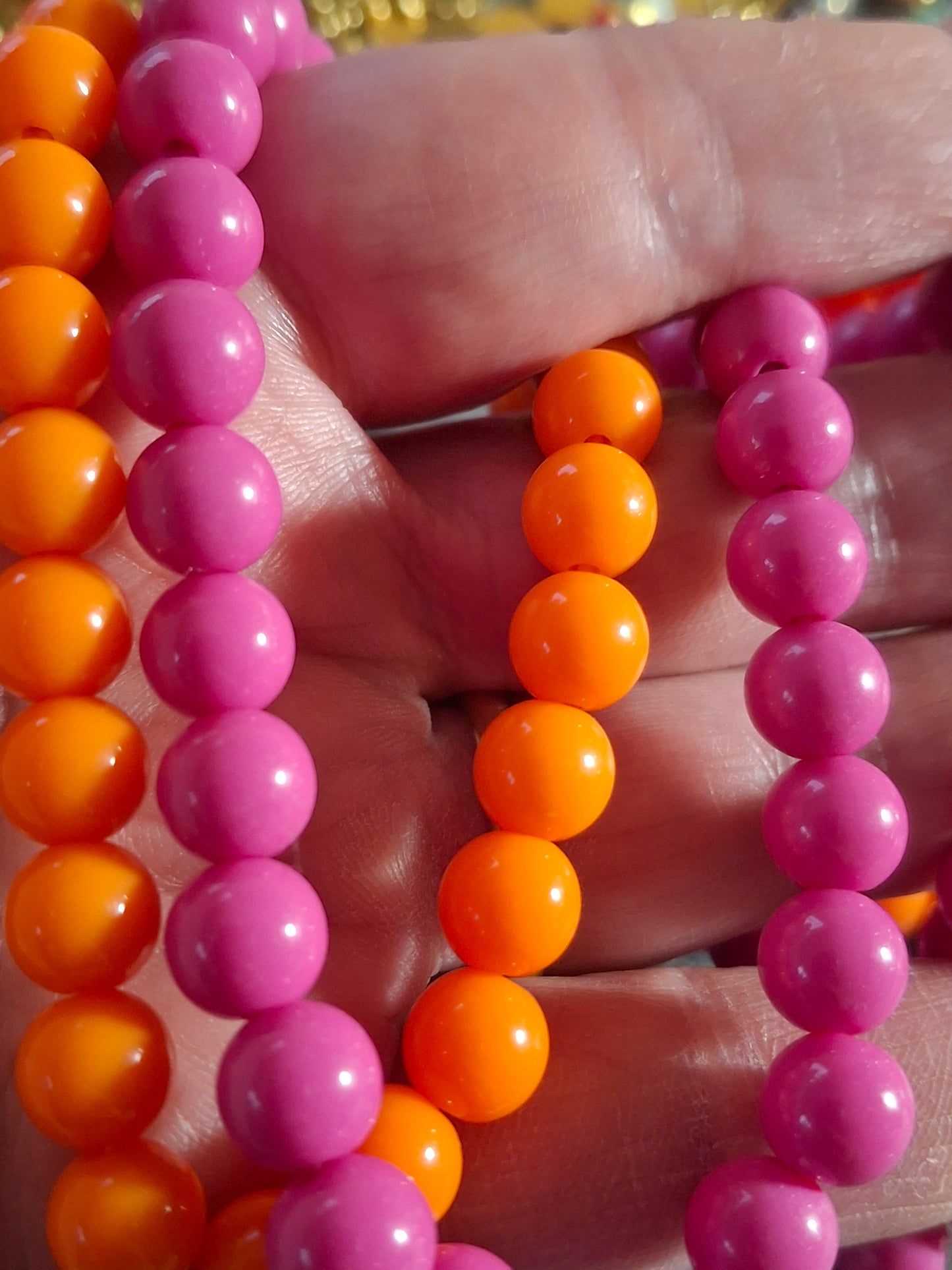 Collier perles acrylique et coeur handmade