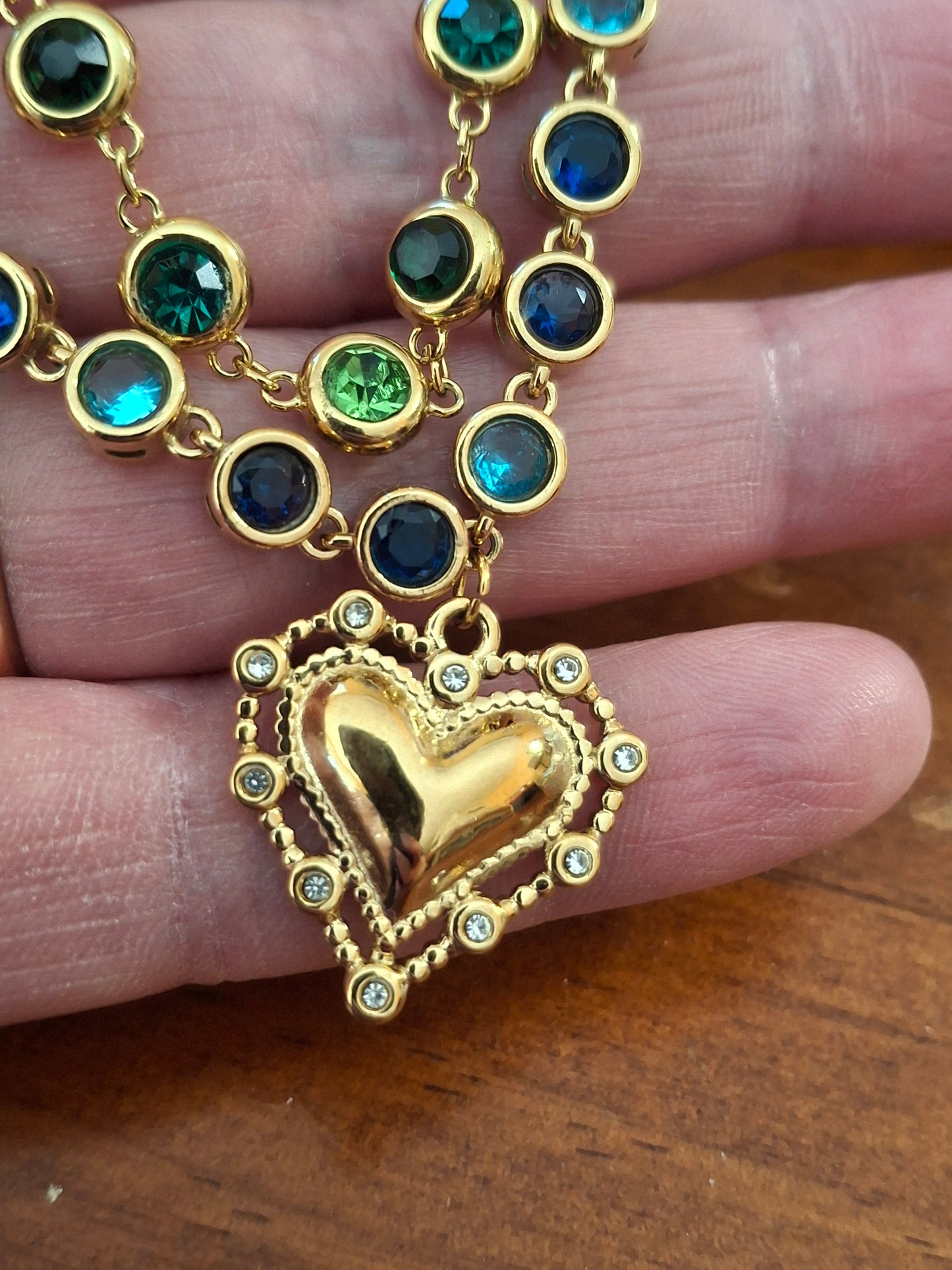 Armband Kette Edelstahl 316 von sehr schöner Qualität mit Kristallbesatz, handgefertigt nach Maß