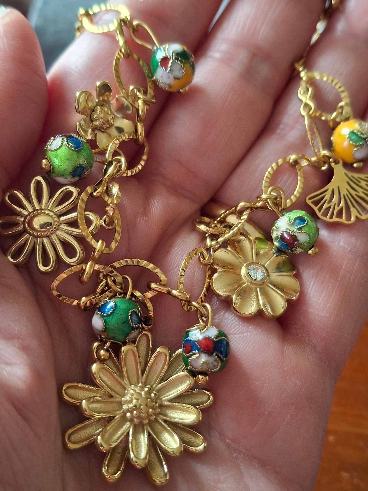 Verstellbare, handgefertigte Halskette aus Edelstahl 316 mit Anhängern aus Edelstahl 316