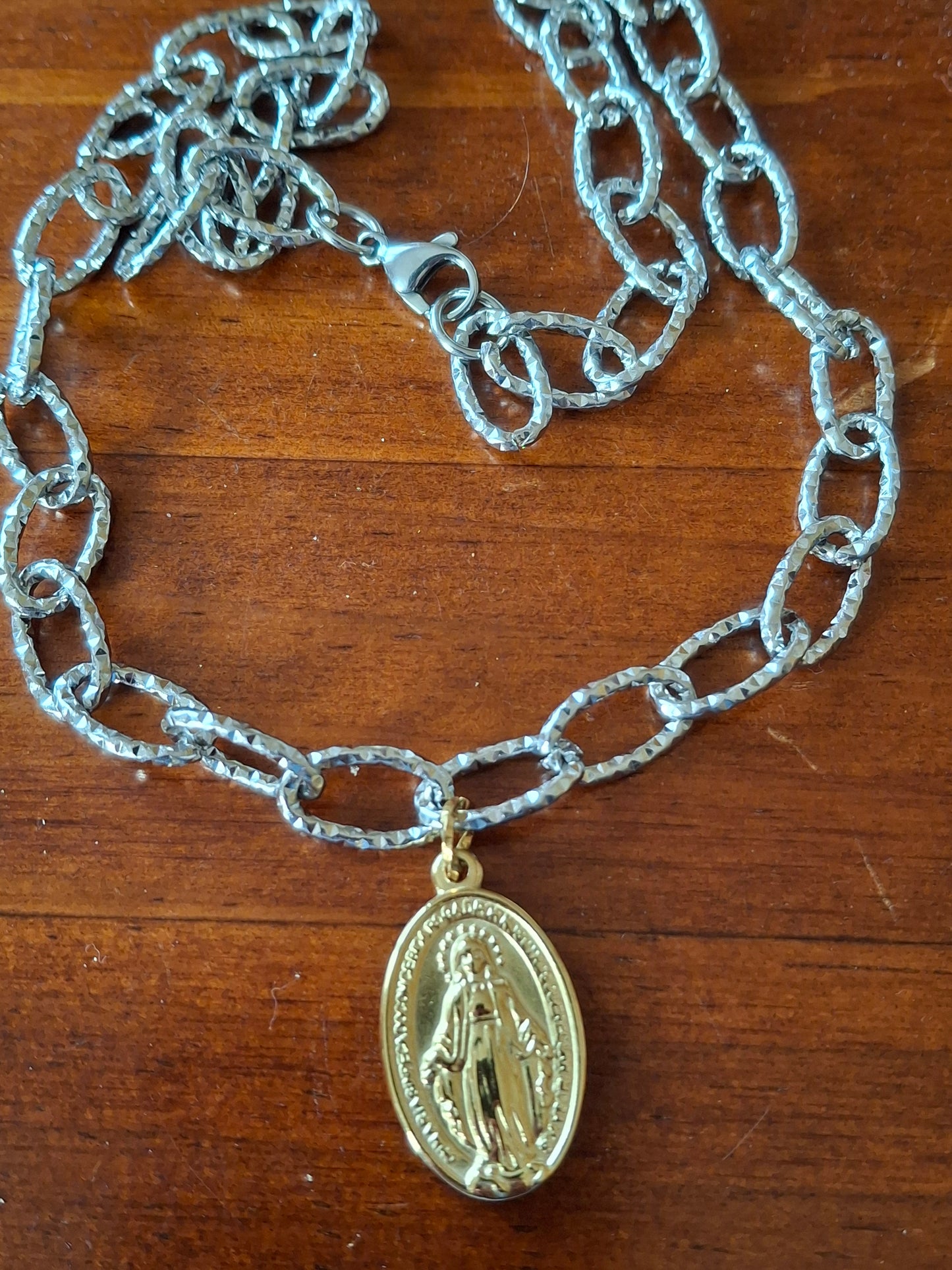 Collier chaîne acier inoxydable stainless steel 316 madone stainless steel 316 polie