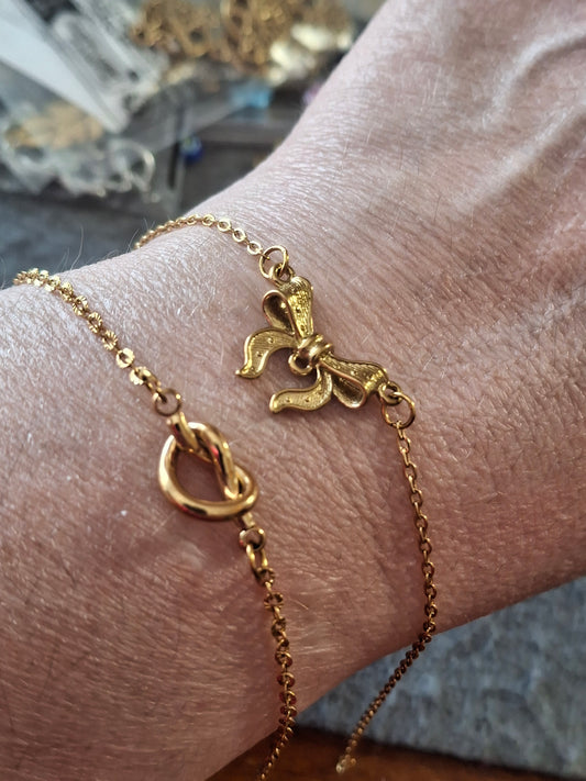 Armband, Edelstahl, Herz- oder Knotenelement aus Edelstahl, nur auf Maßanfertigung