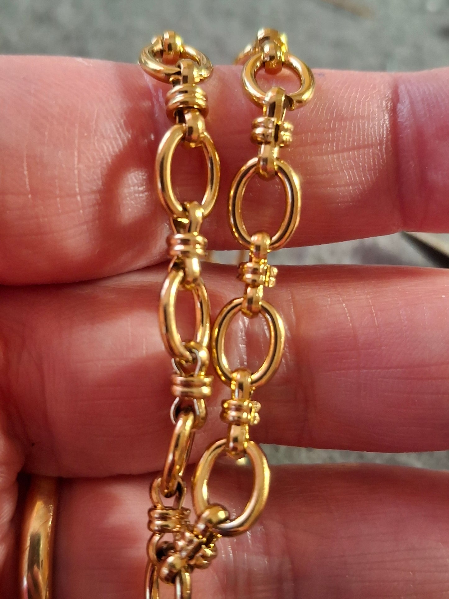 Bracelet maille gourmette grand pendentif coeur stainless steel 316 œil de Turquie sur mesure réglable