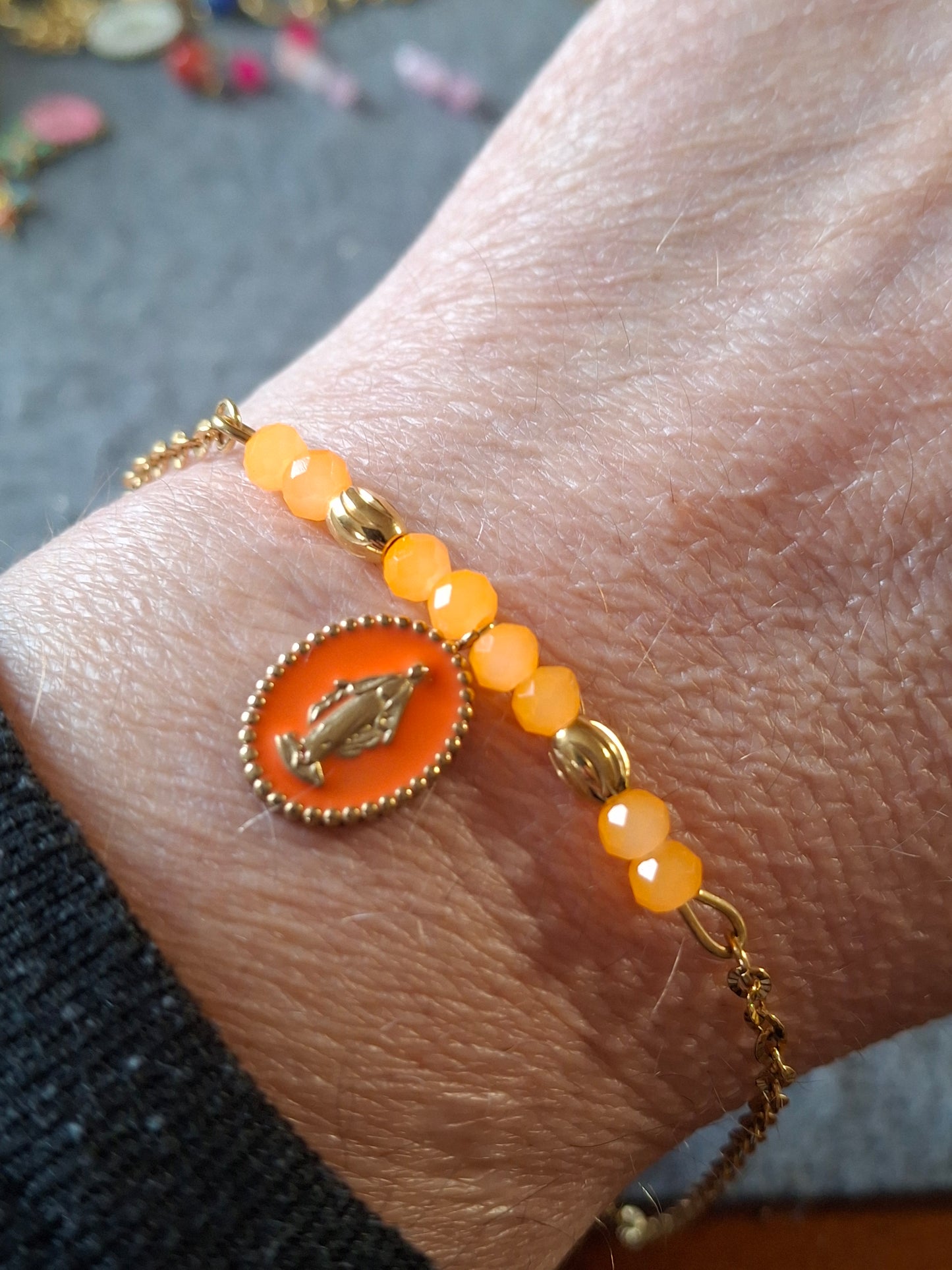 Bracelet chaîne acier inoxydable stainless steel 316 madone stainless steel 316 handmade sur mesure