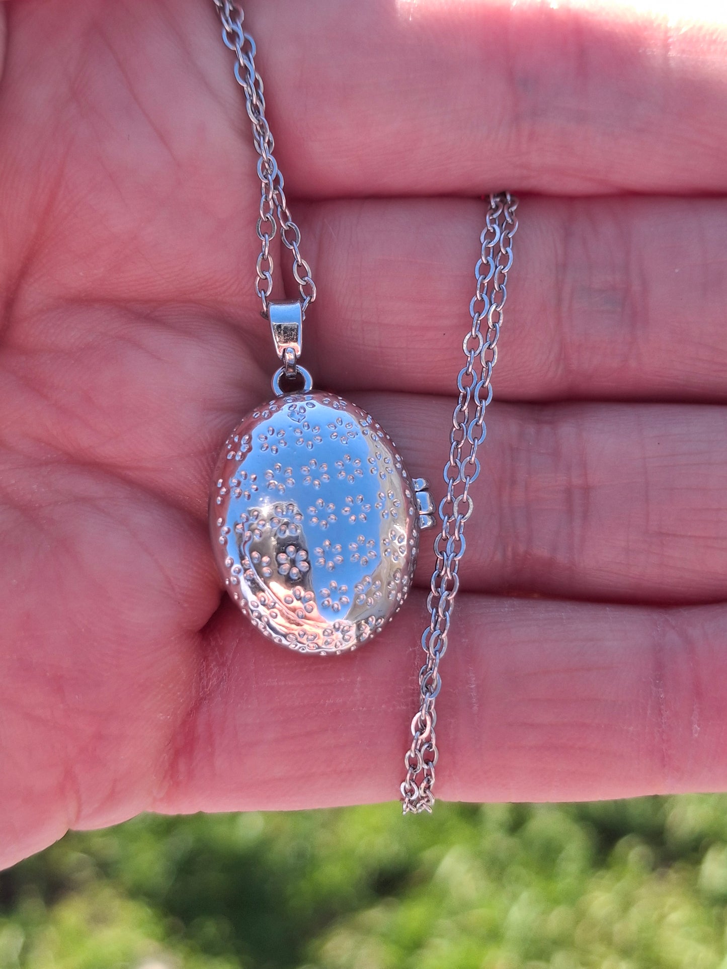 Halskette aus Edelstahl 316, verstellbar, mit Anhänger für Fotos aus Edelstahl 316.