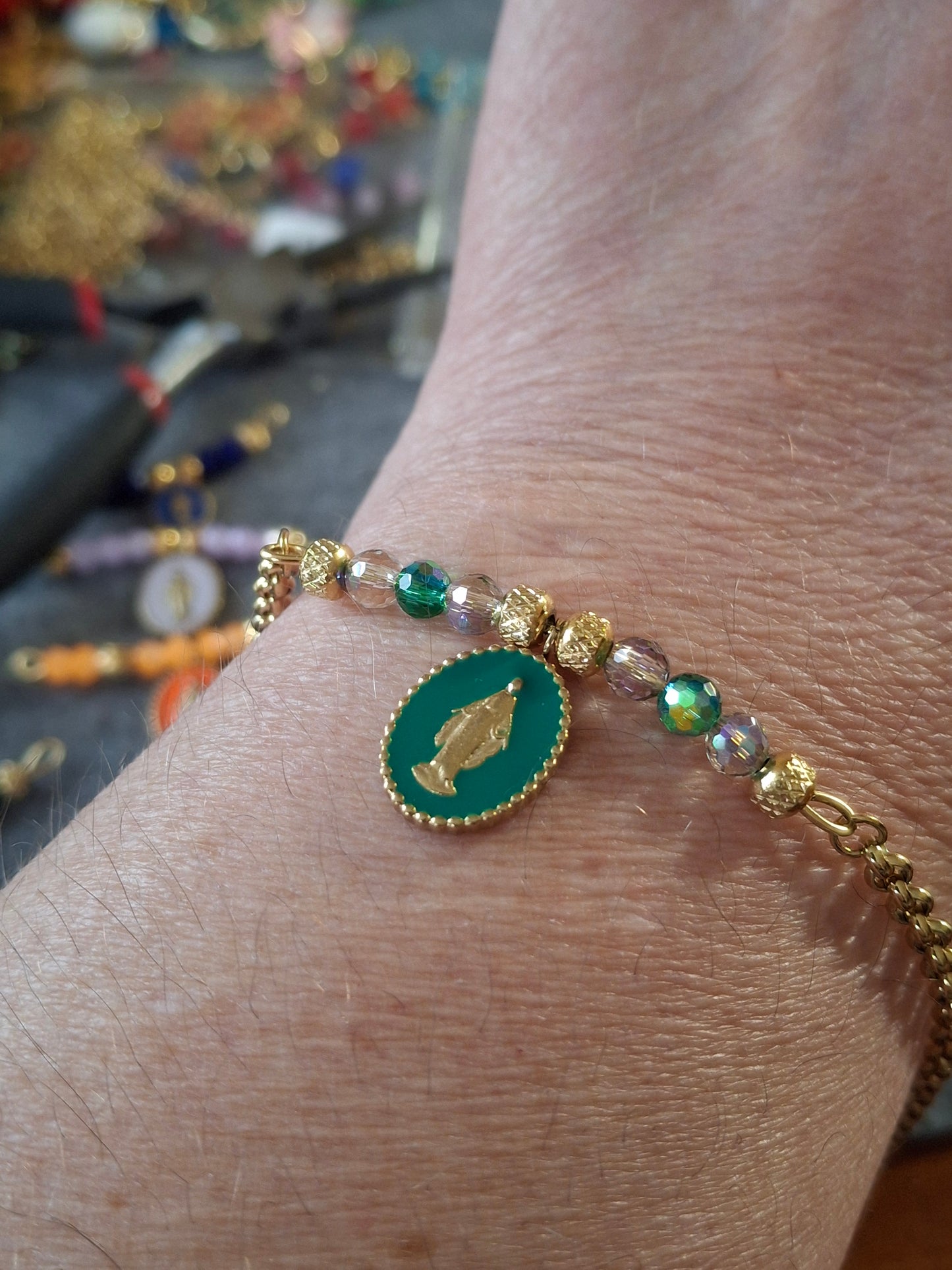 Bracelet chaîne maille jaseron stainless steel 316 madone stainless steel 316 handmade sur mesure