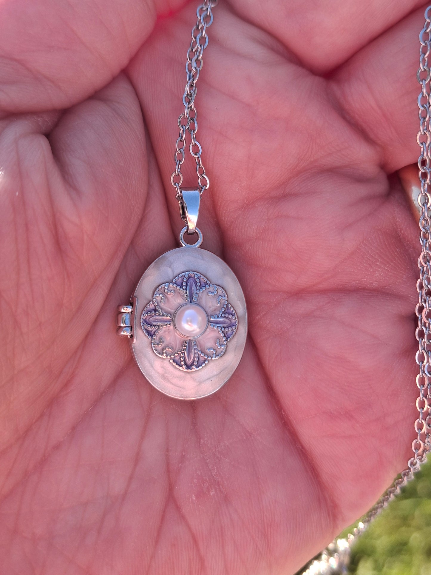 Halskette aus Edelstahl 316, verstellbar, mit Anhänger für Fotos aus Edelstahl 316.