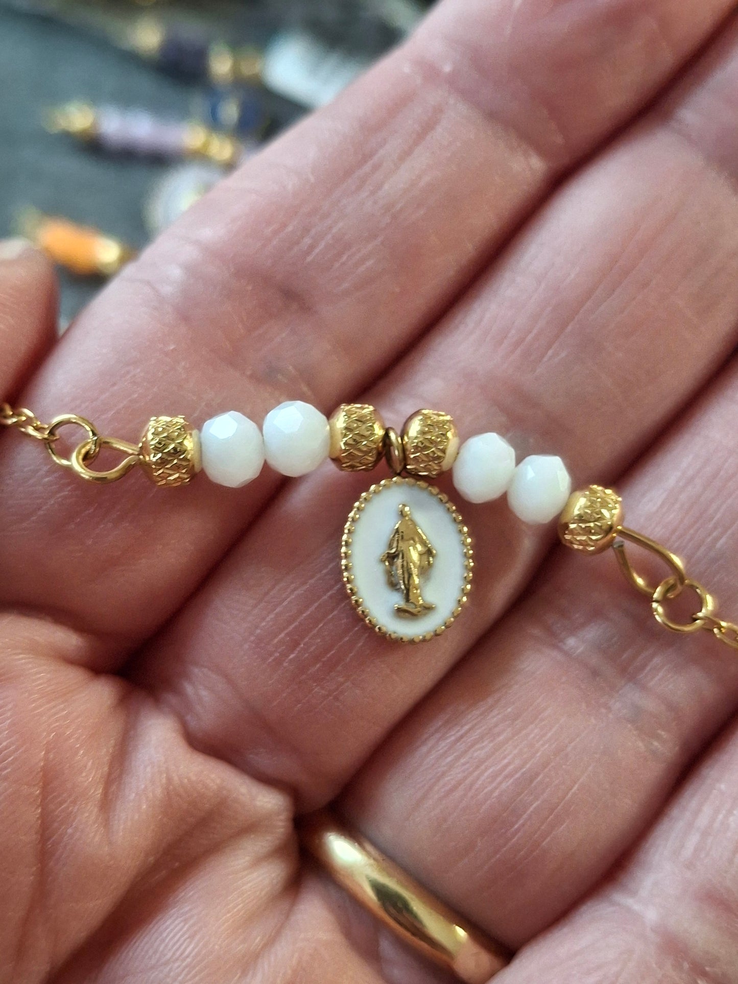 Bracelet chaîne acier inoxydable stainless steel 316 ,madone stainless steel 316 handmade sur mesure