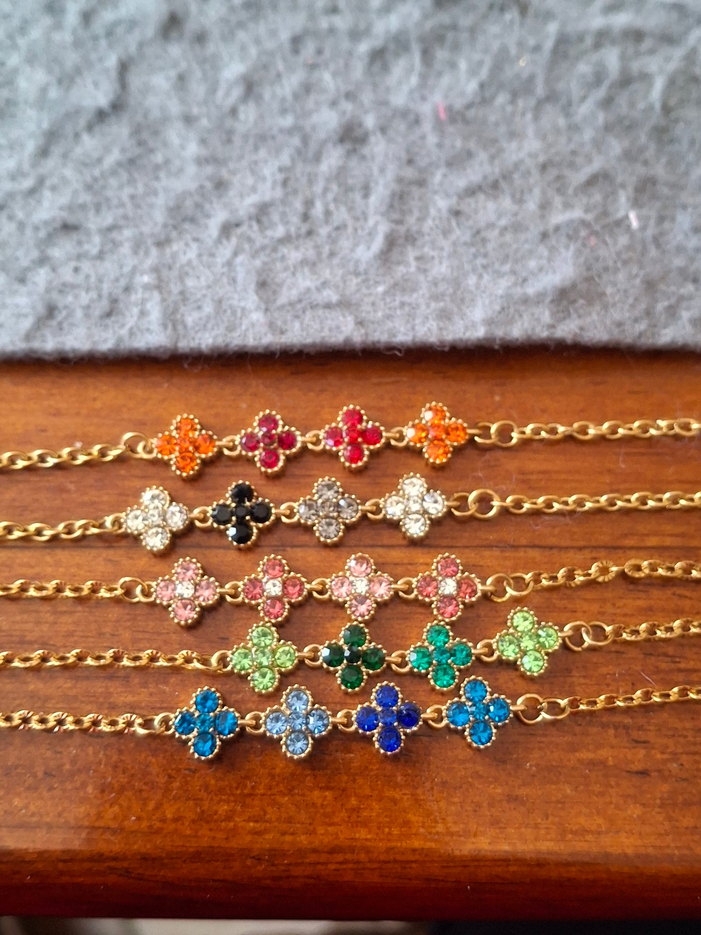Armband Kette Edelstahl 316 Kristall und Kette Edelstahl 316 handgefertigt nur auf Maß