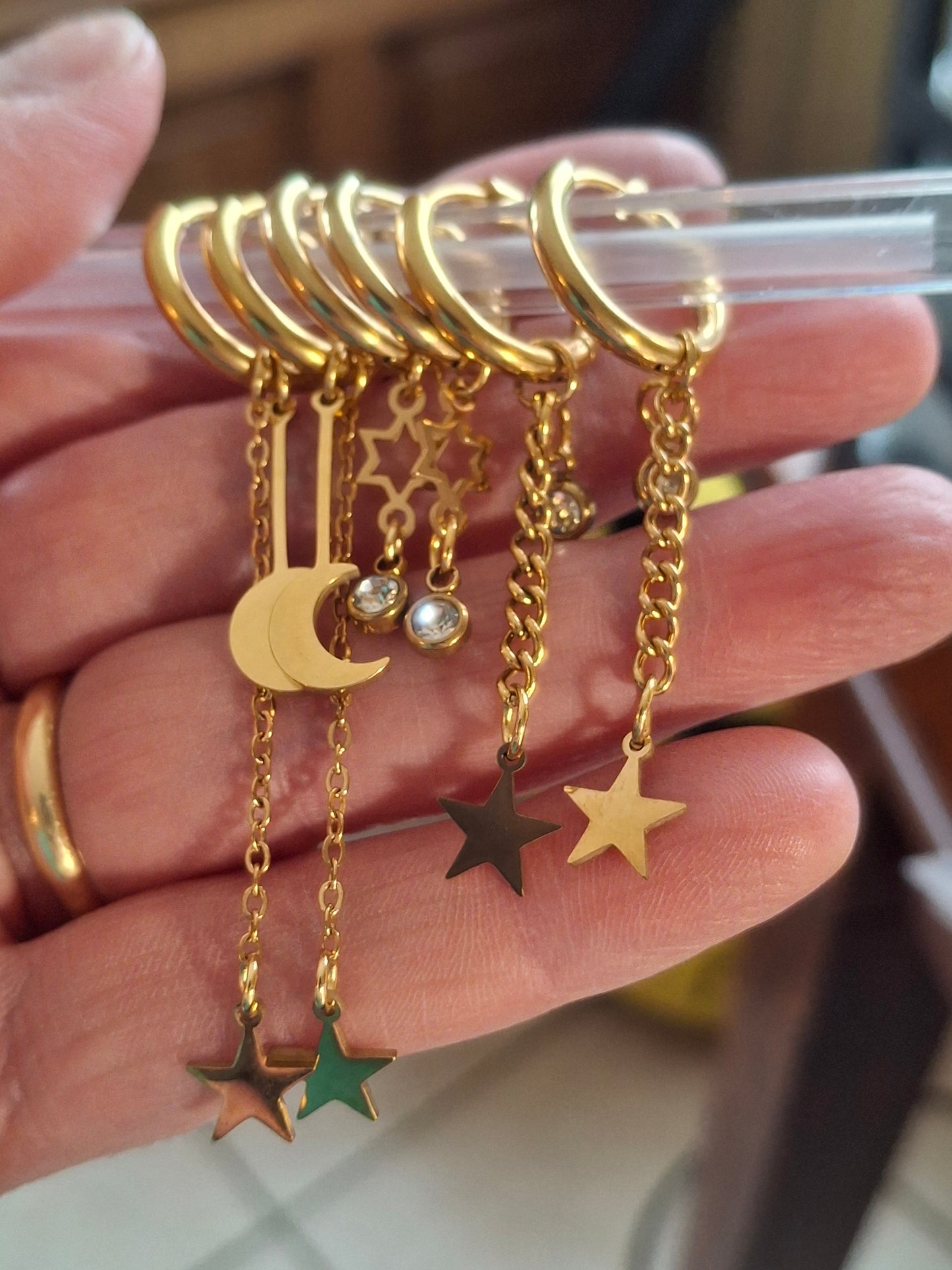 316 Stainless Steel Single Hoop Earrings, Sold as a Pair