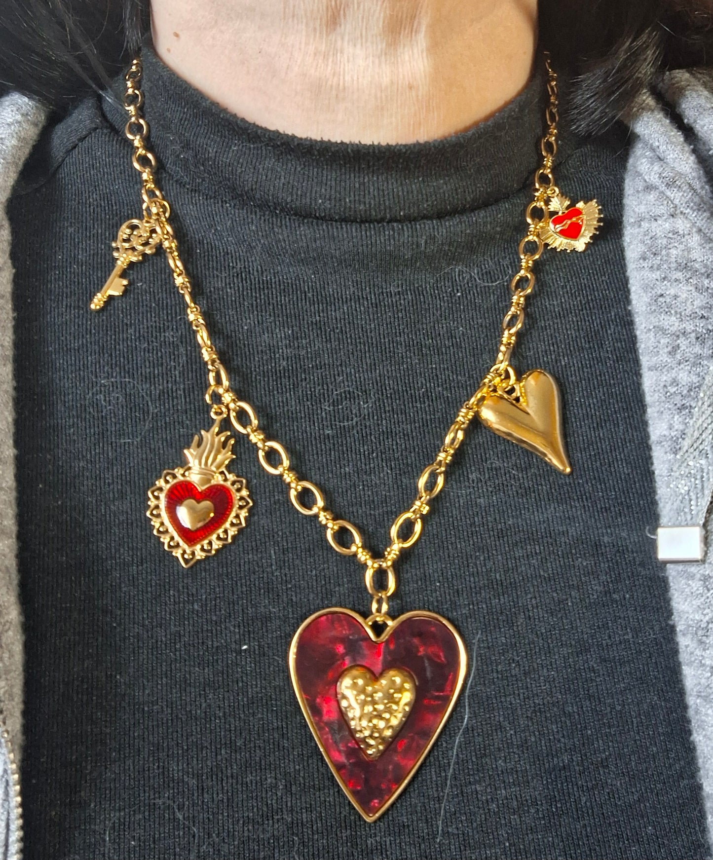 Collier chaîne acier inoxydable stainless steel 316 breloques ajustable réglable