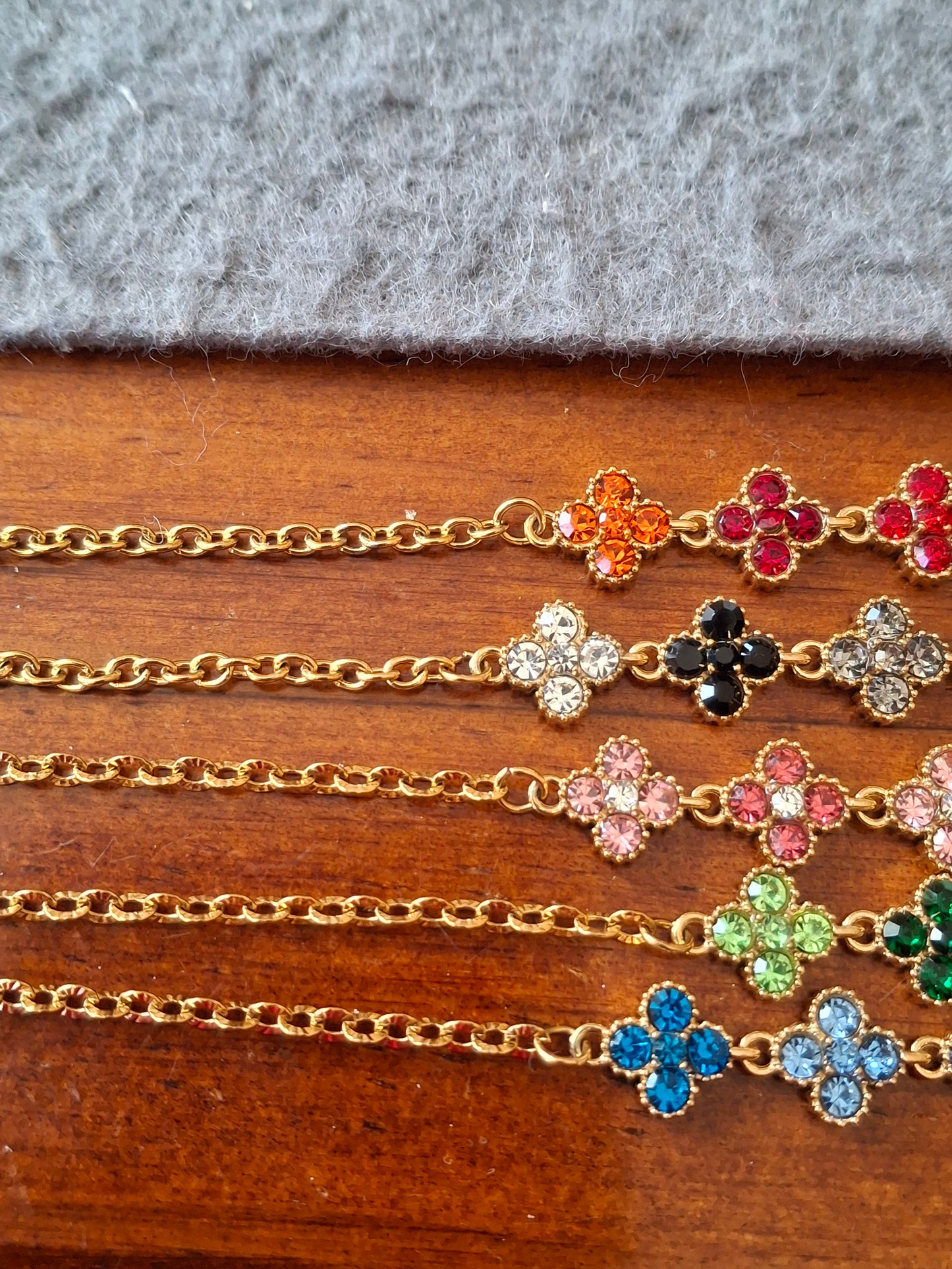Armband Kette Edelstahl 316 Kristall und Kette Edelstahl 316 handgefertigt nur auf Maß