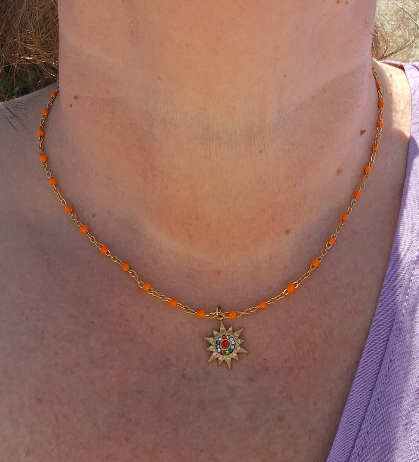 Goldkette Halskette Edelstahl Edelstahl Stern Anhänger Edelstahl 316 mit Zirkonia besetzt