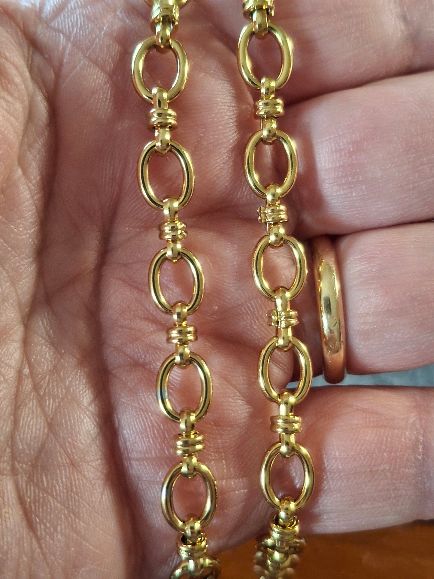 Bracelet chaîne maille gourmette acier inoxydable stainless steel 316 sur mesure grand cœur stainless steel 316 et résine colorée