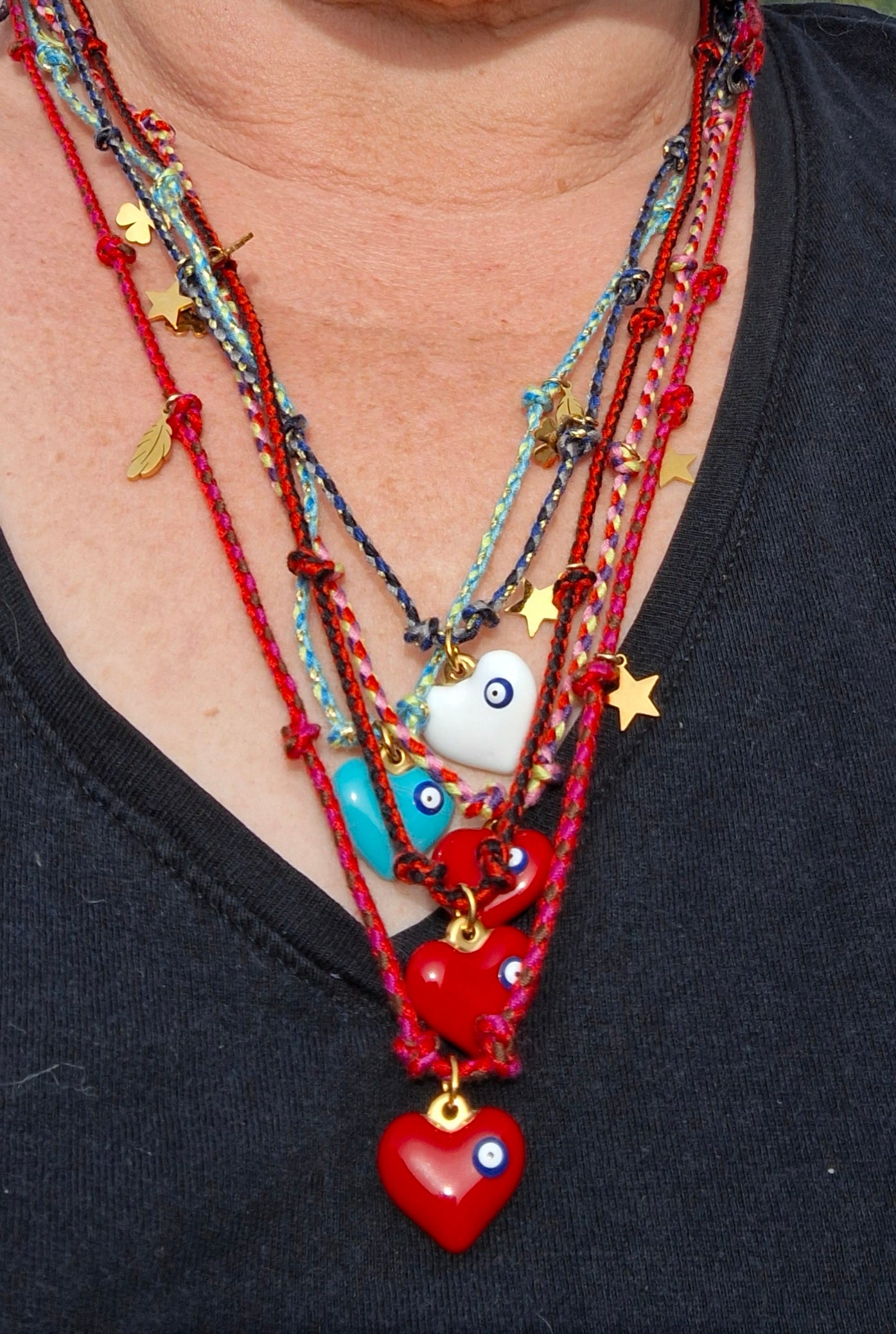 Collier cordon tressé réglable ajustable handmade talisman gri gri