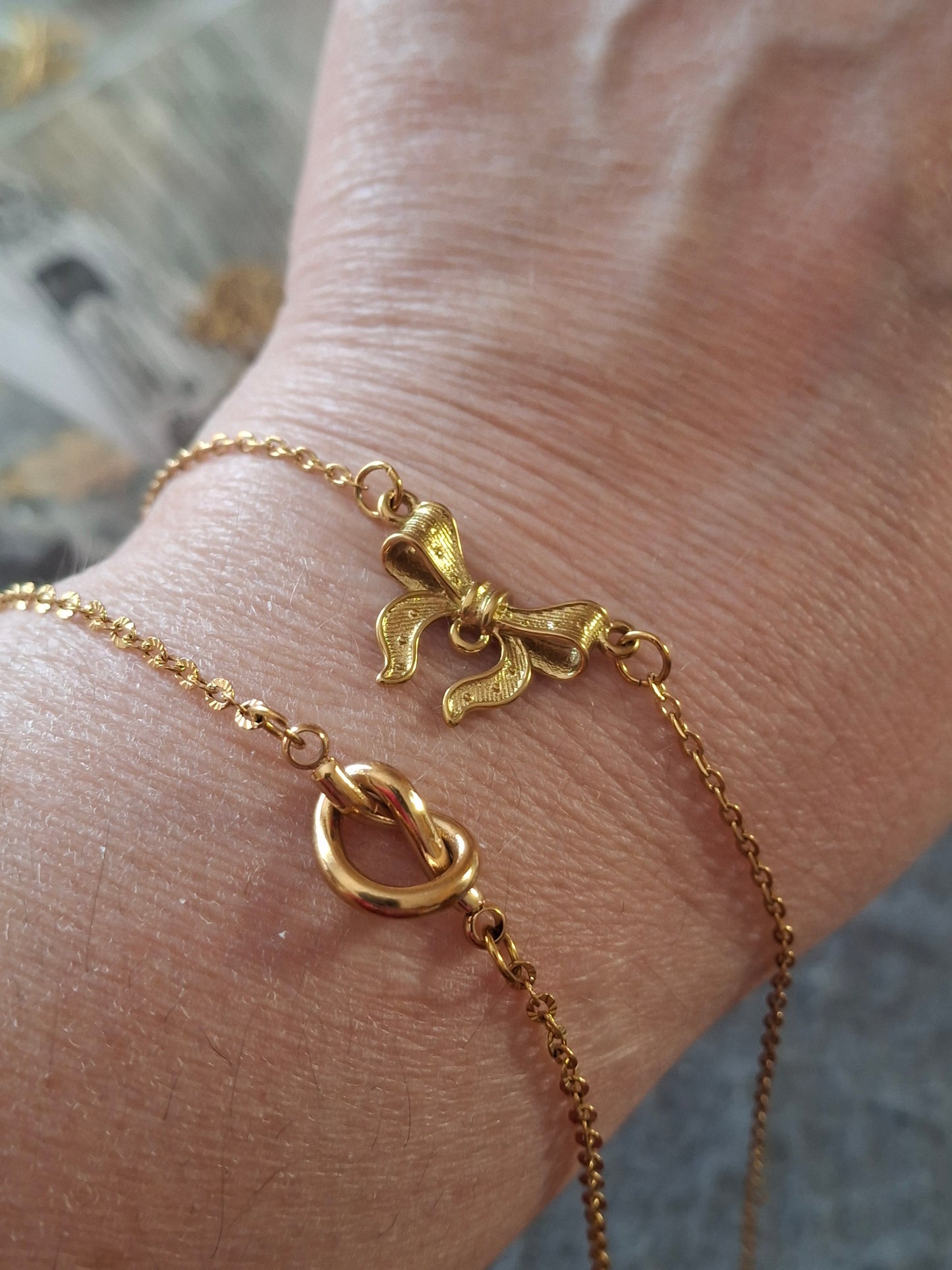 Armband, Edelstahl, Herz- oder Knotenelement aus Edelstahl, nur auf Maßanfertigung
