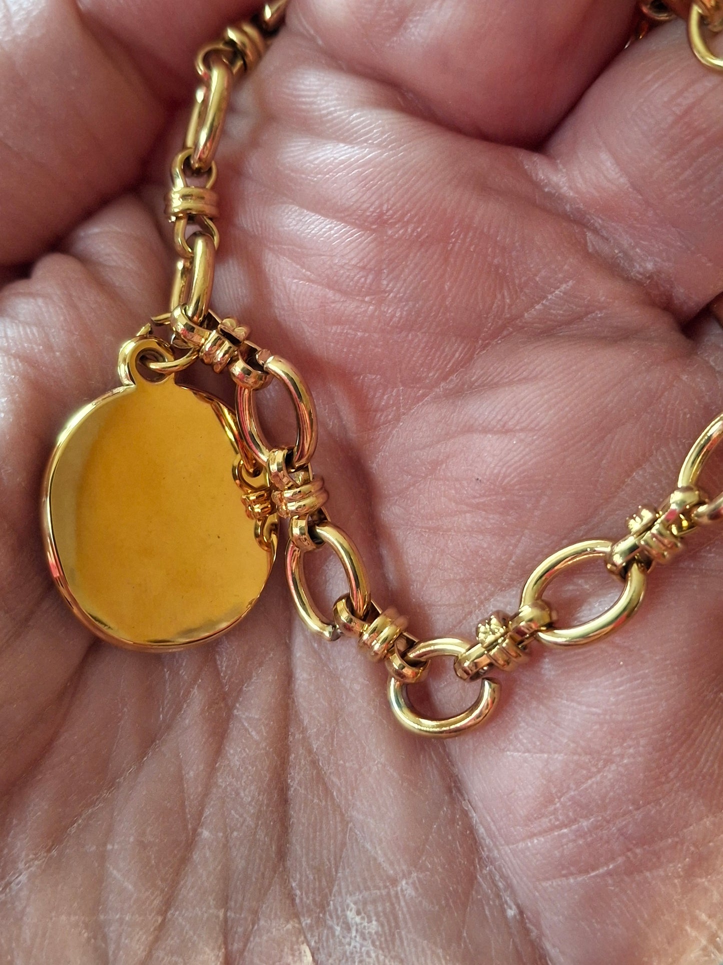 Bracelet chaîne maille gourmette stainless steel 316 ,médaille stainless steel 316 et email coloré motif rose sur mesure