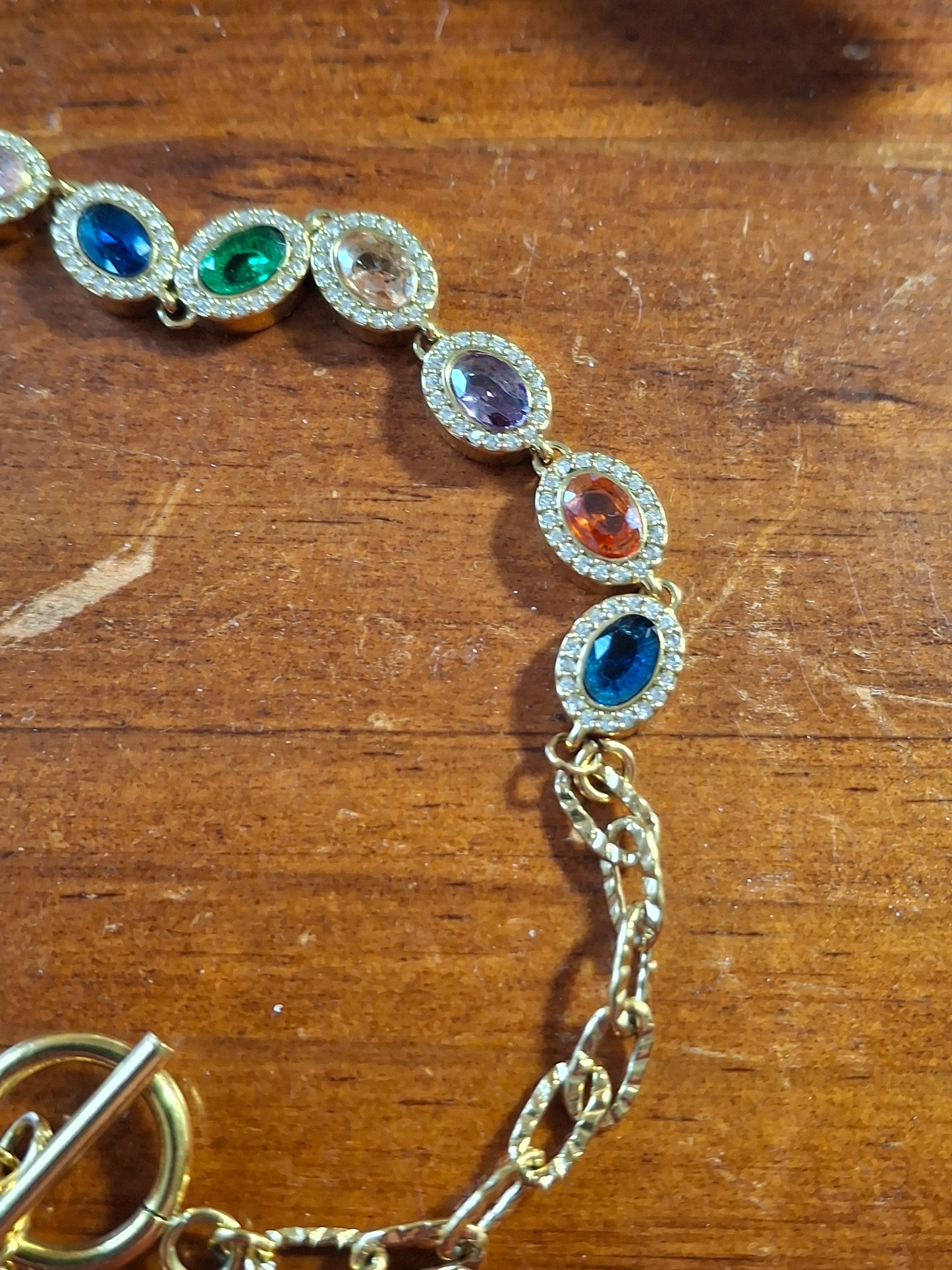 Armband Kette Edelstahl 316 von höchster Qualität, Kristall mit Zirkonia besetzt, Madonnenanhänger Edelstahl 316, handgefertigt, nur auf Maß