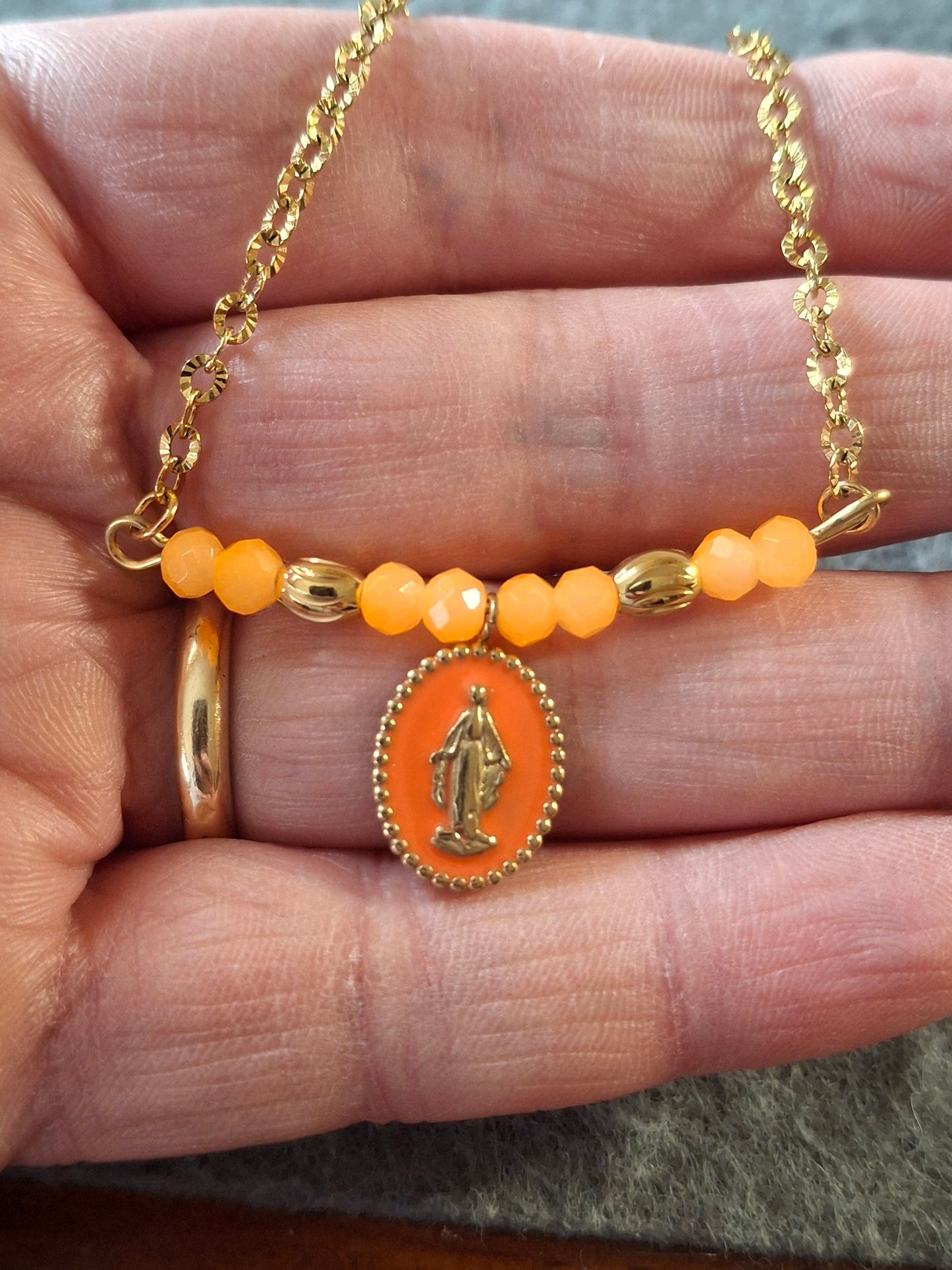 Bracelet chaîne acier inoxydable stainless steel 316 madone stainless steel 316 handmade sur mesure