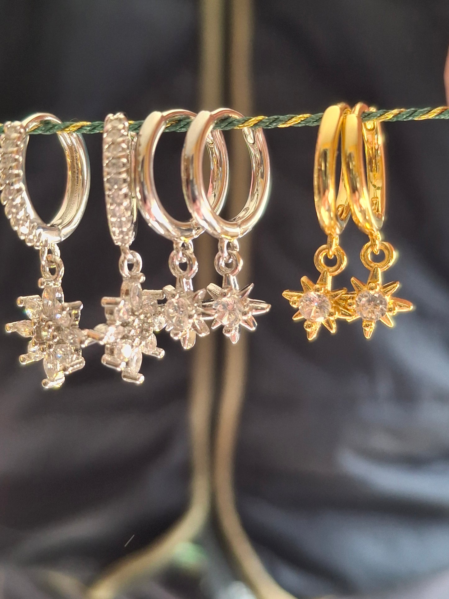 Stainless steel 316 single earrings with zirconium stones