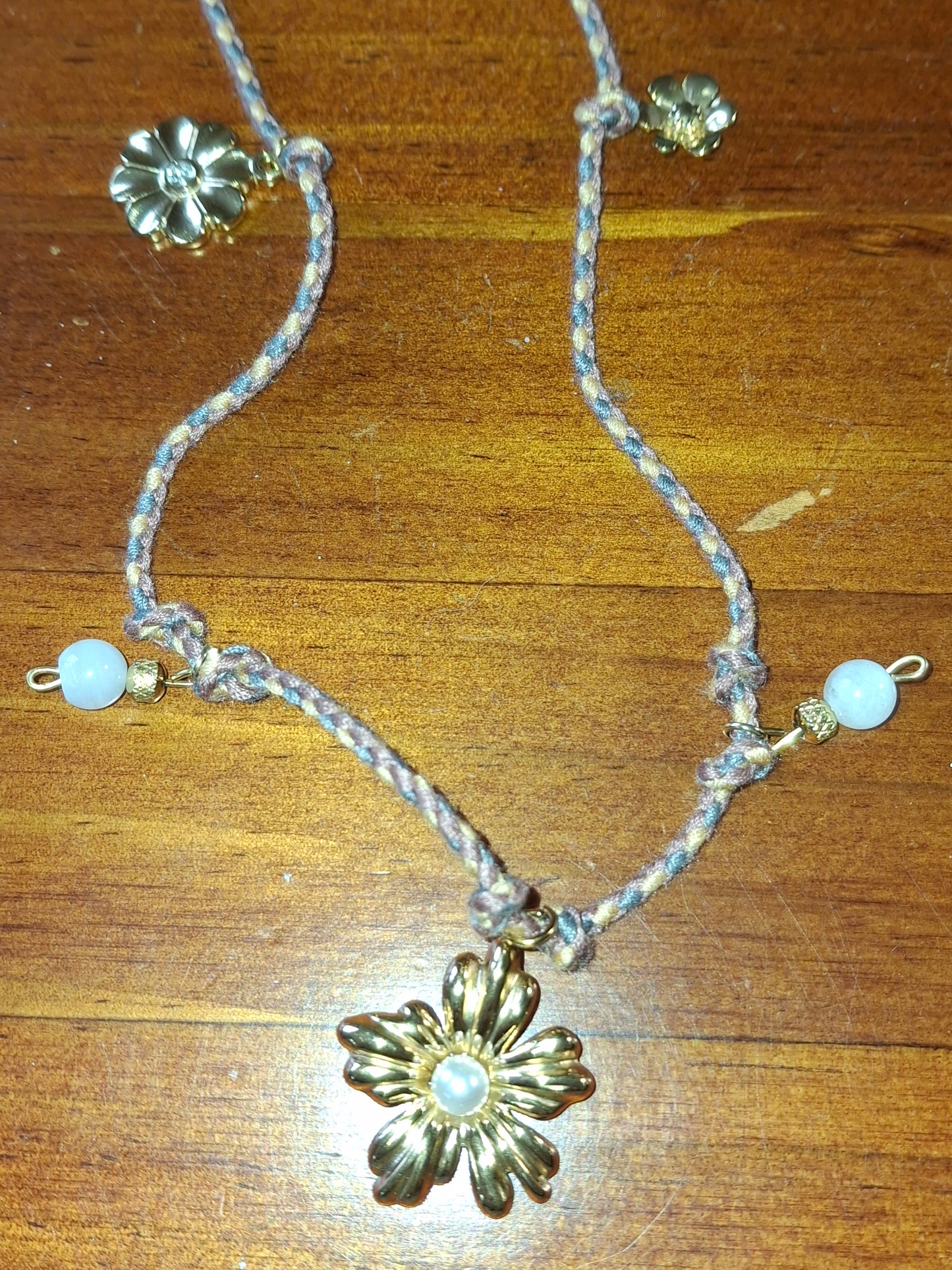 Collier cordon tressé réglable ajustable handmade