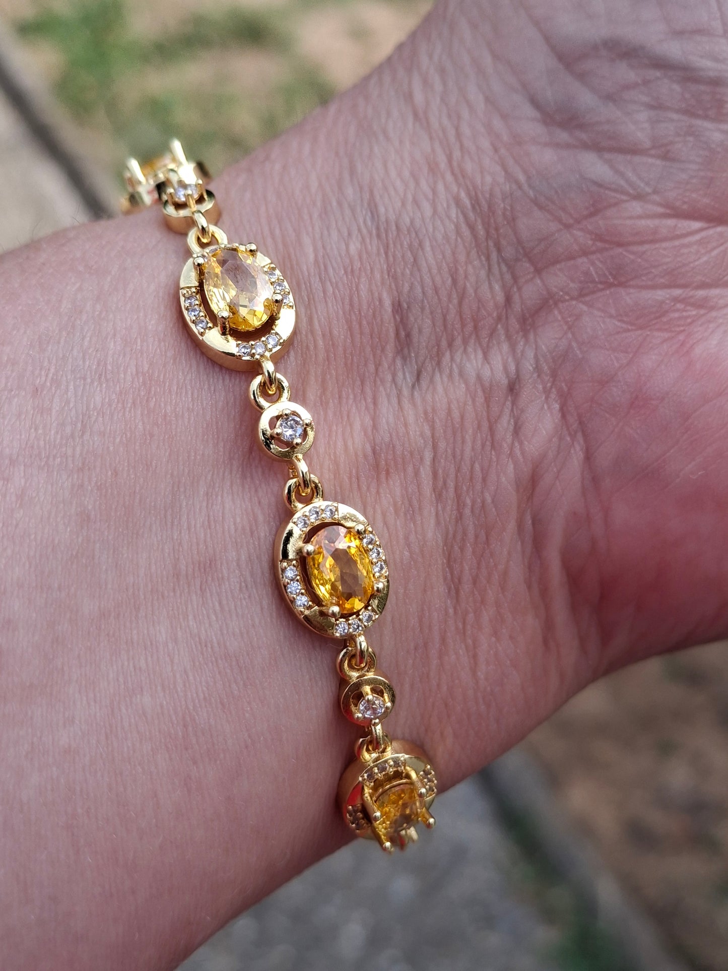 Bracelet chaîne maille gourmette stainless steel serti cristal, soleil et lune stainless steel 316 ,fermoir toggle handmade