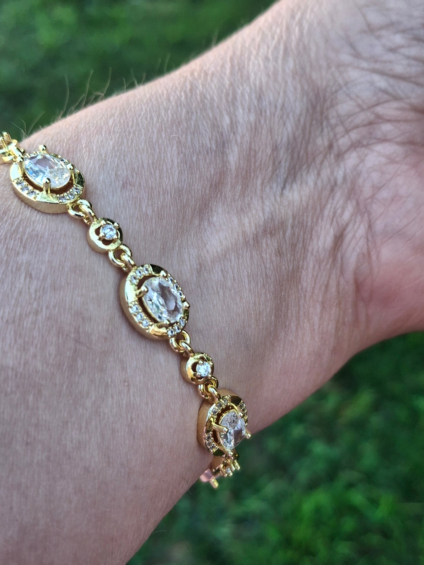 Bracelet maille gourmette stainless steel cristal fermoir toggle médaille madone stainless steel 316 poli handmade