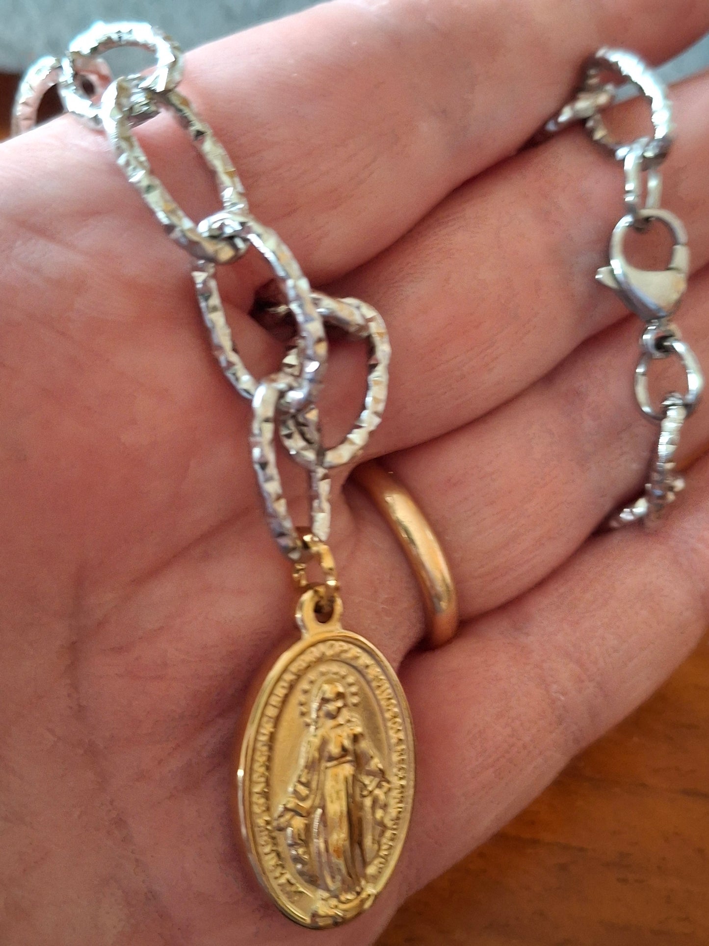 Collier chaîne acier inoxydable stainless steel 316 madone stainless steel 316 polie