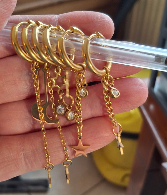 316 Stainless Steel Single Hoop Earrings, Sold as a Pair