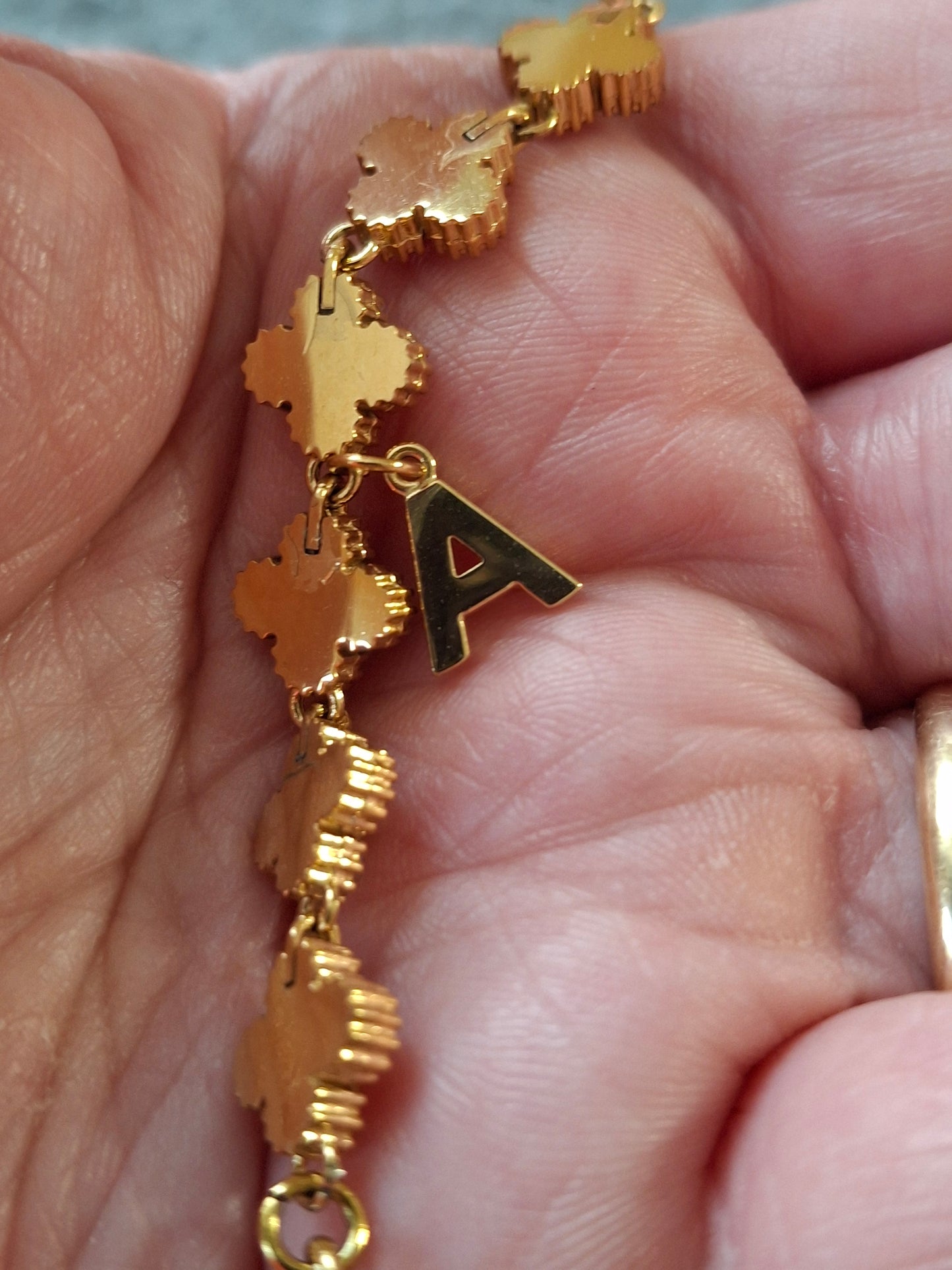 Armband Kette Edelstahl 316 Glieder mit geriffelter Panzerkette und blütenförmiger Kette mit rosafarbenem Kristallbesatz Edelstahl 316 handgefertigt verstellbar