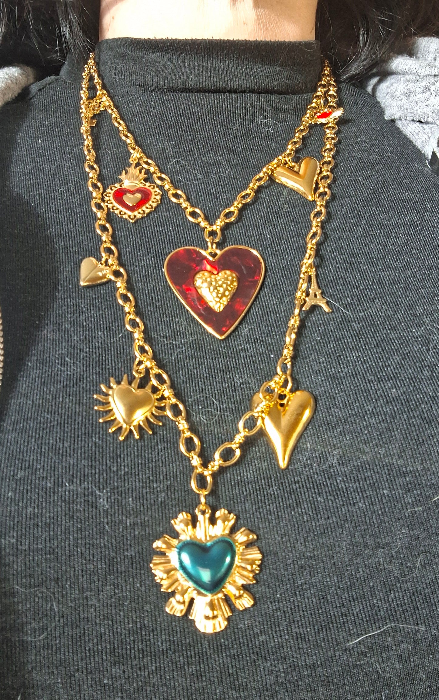 Collier chaîne acier inoxydable stainless steel 316 breloques ajustable réglable