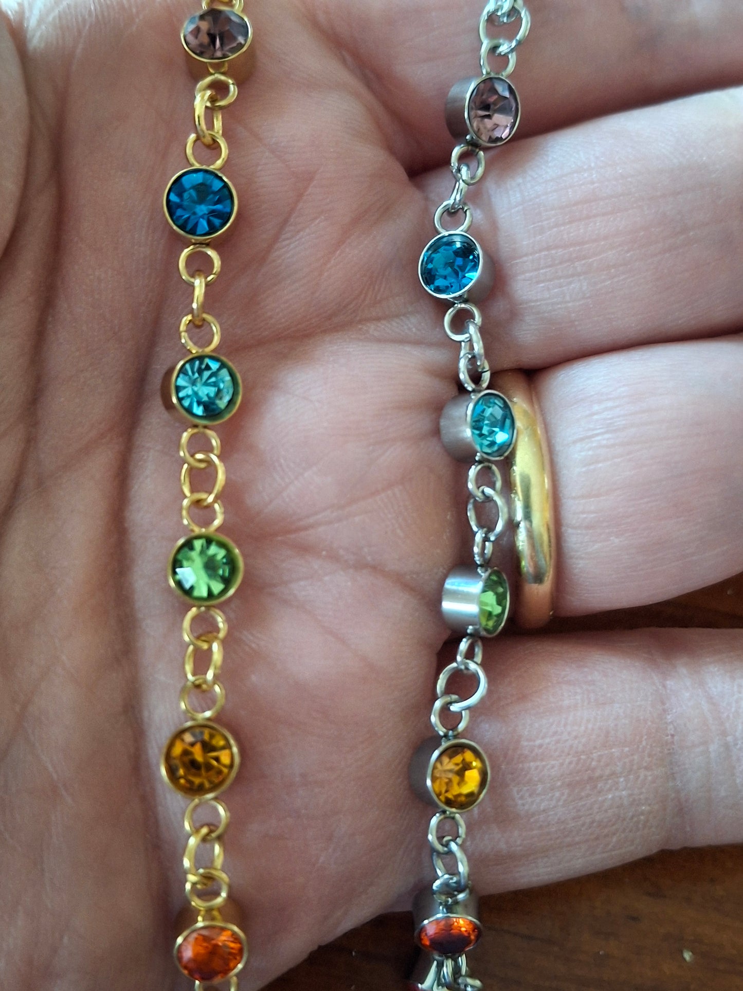 Y-förmige Halskette, Edelstahl 316, 7 Chakren