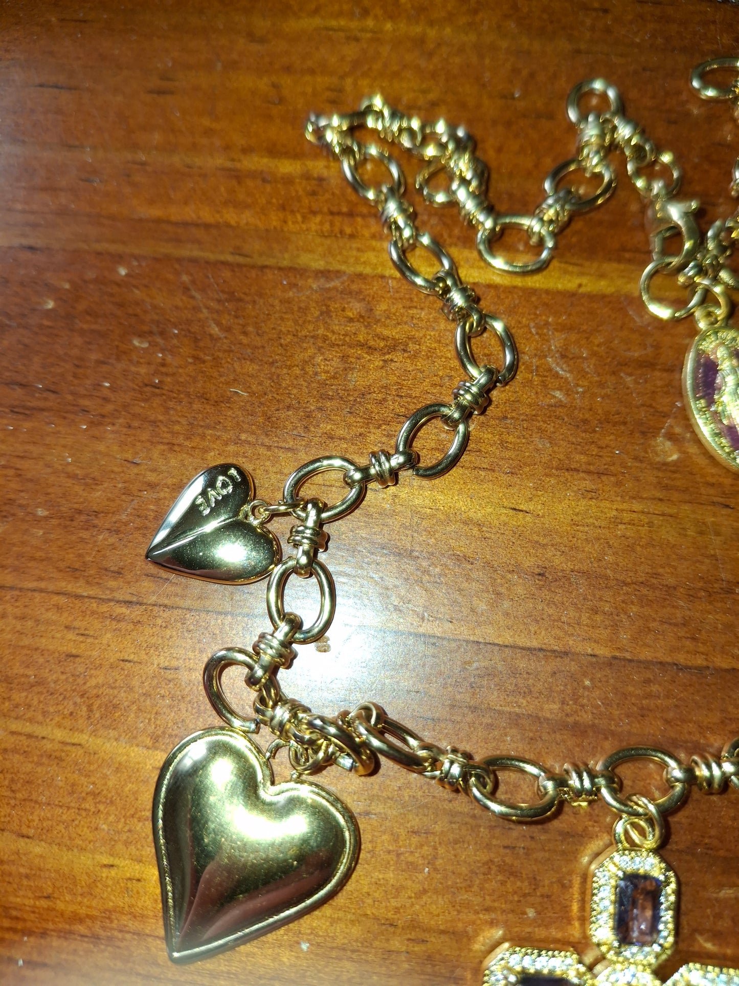 Collier chaîne maille gourmette acier inoxydable stainless steel 316 breloques handmade réglable