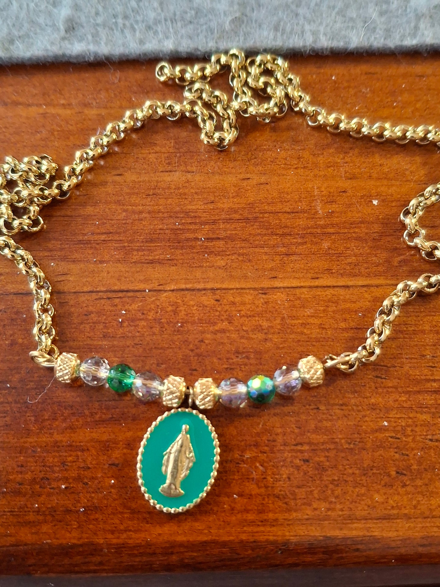 Bracelet chaîne maille jaseron stainless steel 316 madone stainless steel 316 handmade sur mesure