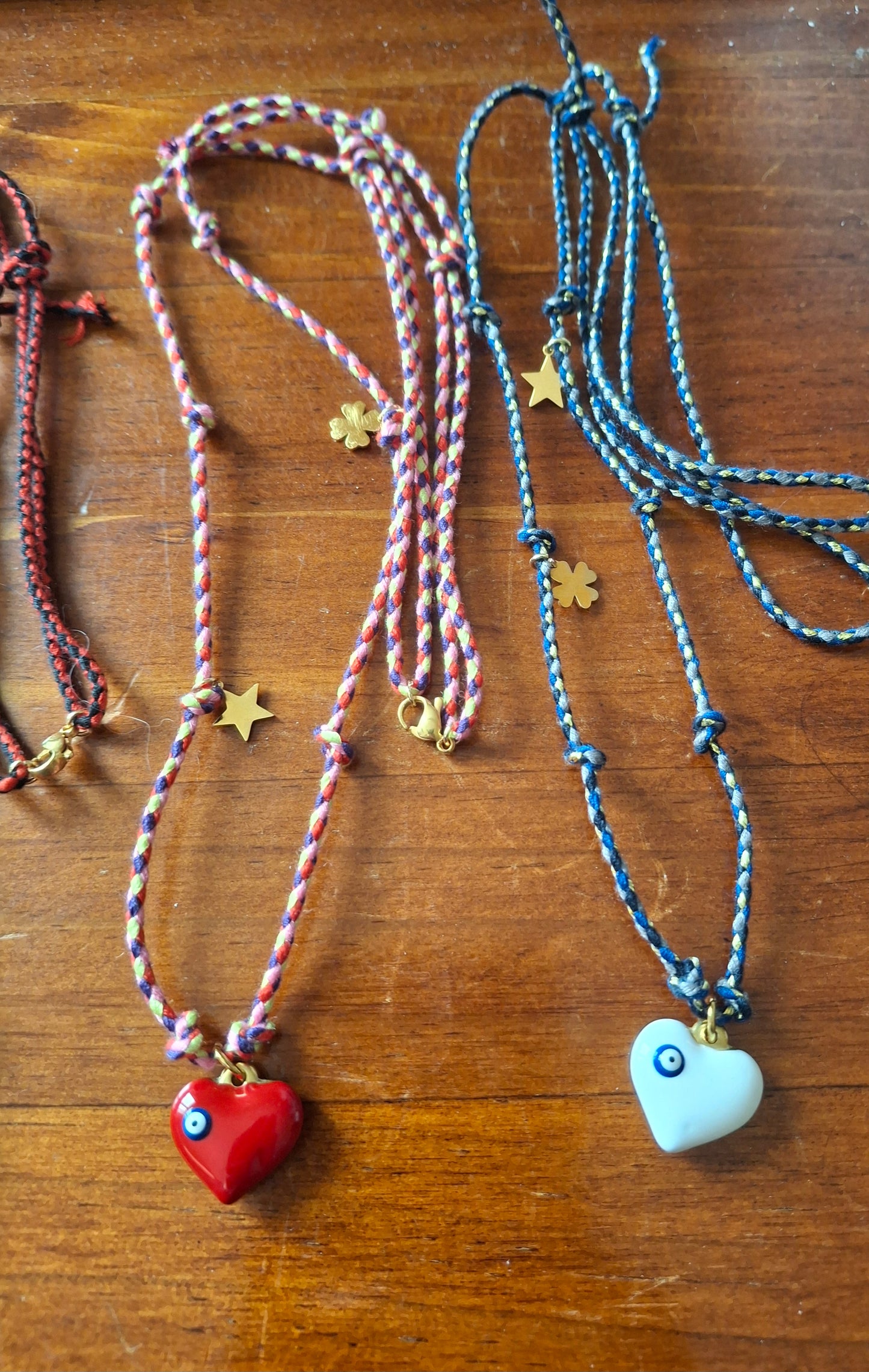 Collier cordon tressé réglable ajustable handmade talisman gri gri