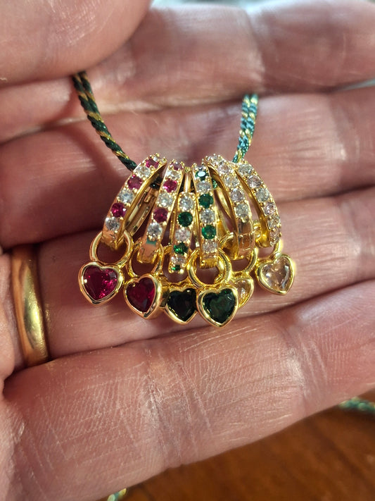 Single earrings, 316 stainless steel huggies and heart pendant with zirconia