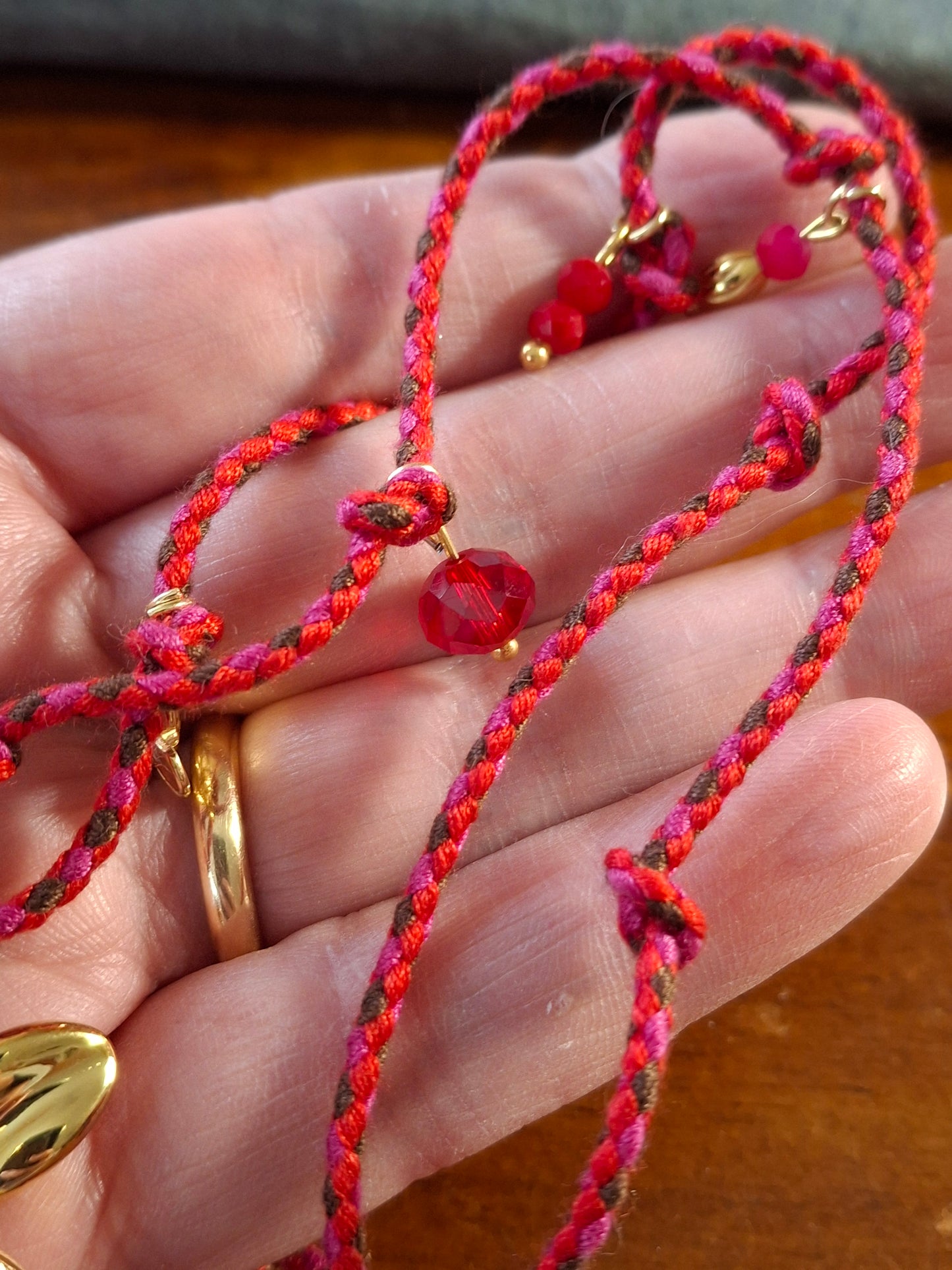 Collier cordon tressé réglable ajustable handmade