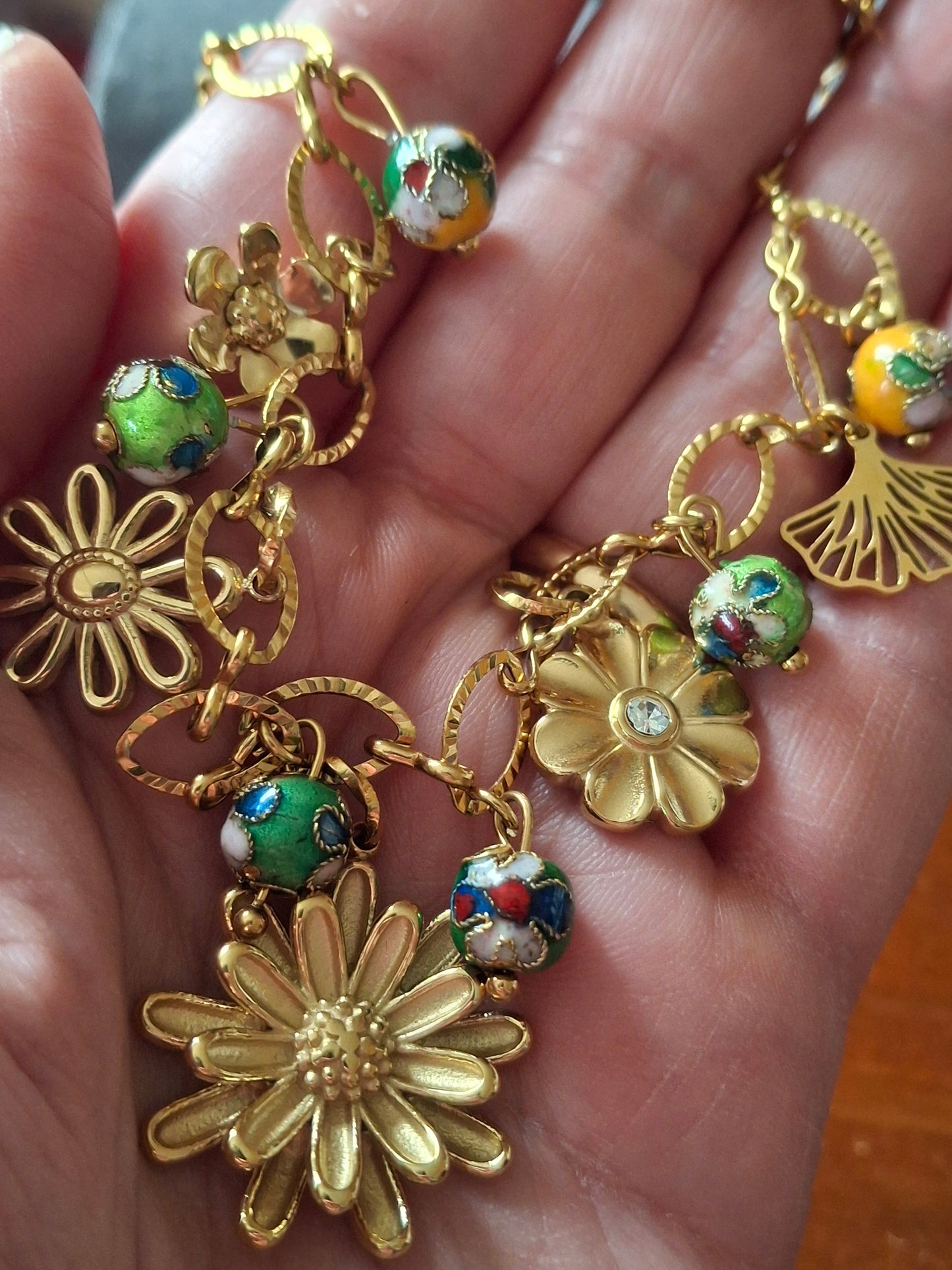 Verstellbare, handgefertigte Halskette aus Edelstahl 316 mit Anhängern aus Edelstahl 316