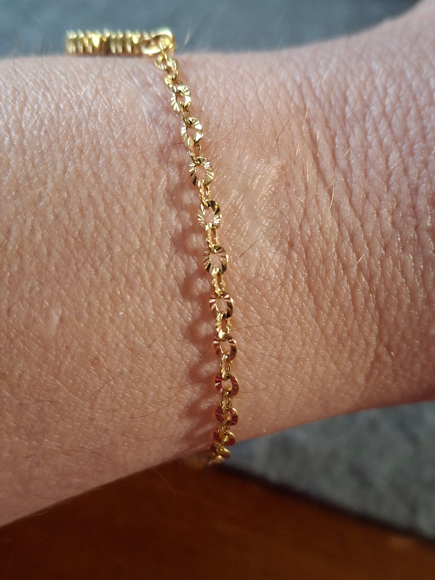 Bracelet chaîne acier inoxydable stainless steel 316 et fleur de prunier stainless steel 316 sertie zirconium sur mesure