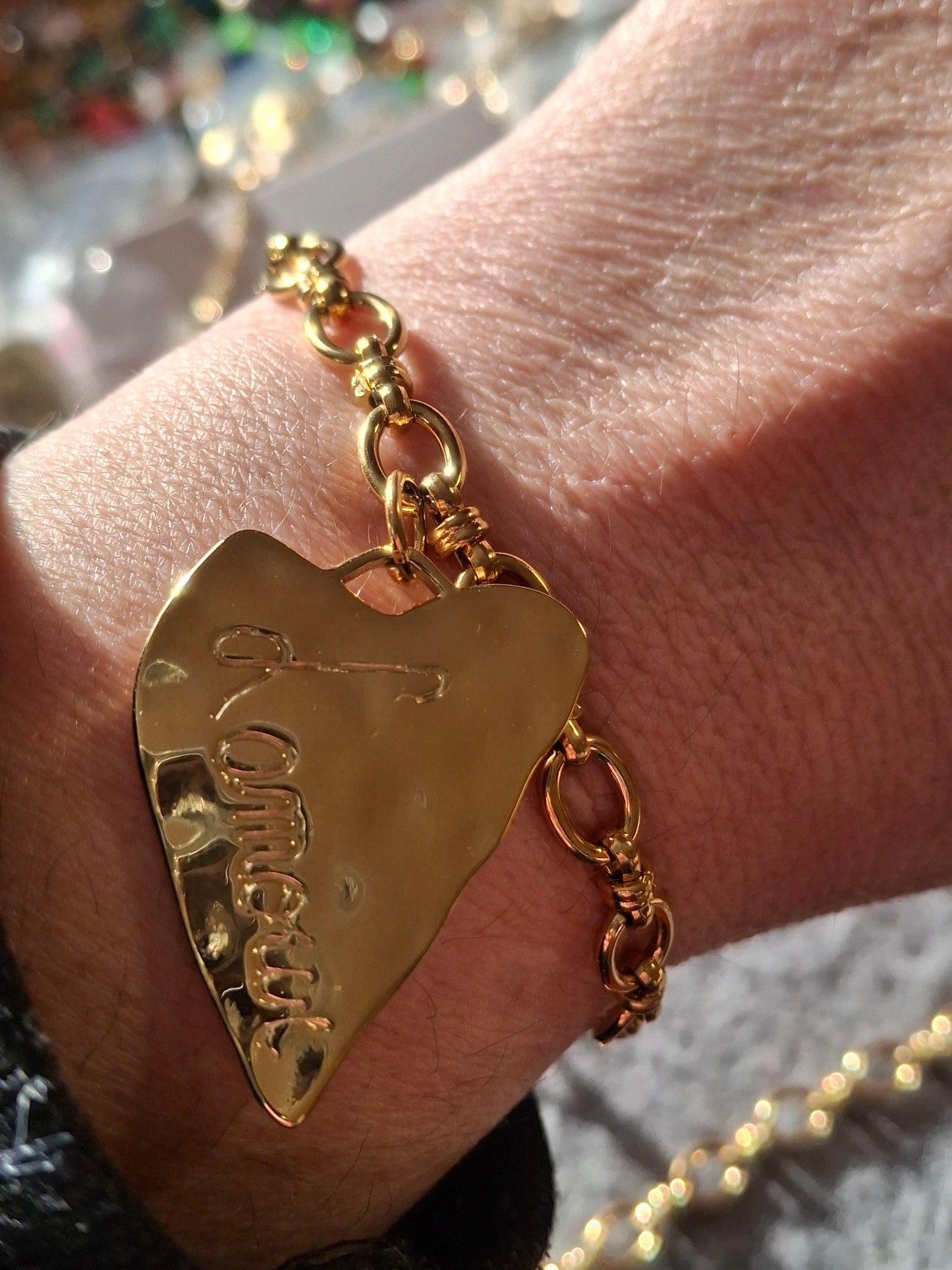 Bracelet maille gourmette stainless steel 316 grand cœur stainless steel 316 sur mesure