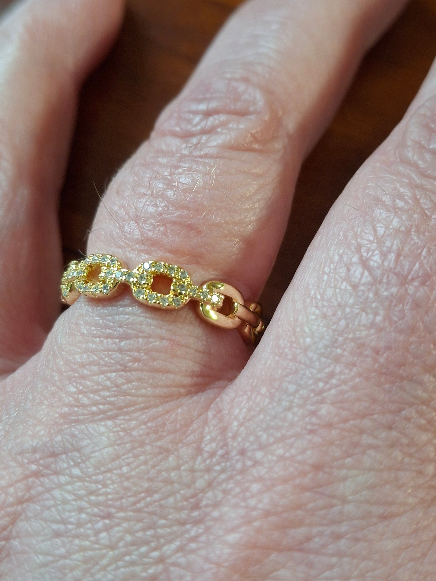 Bague acier inoxydable stainless steel 316 sertie zirconium ajustable réglable