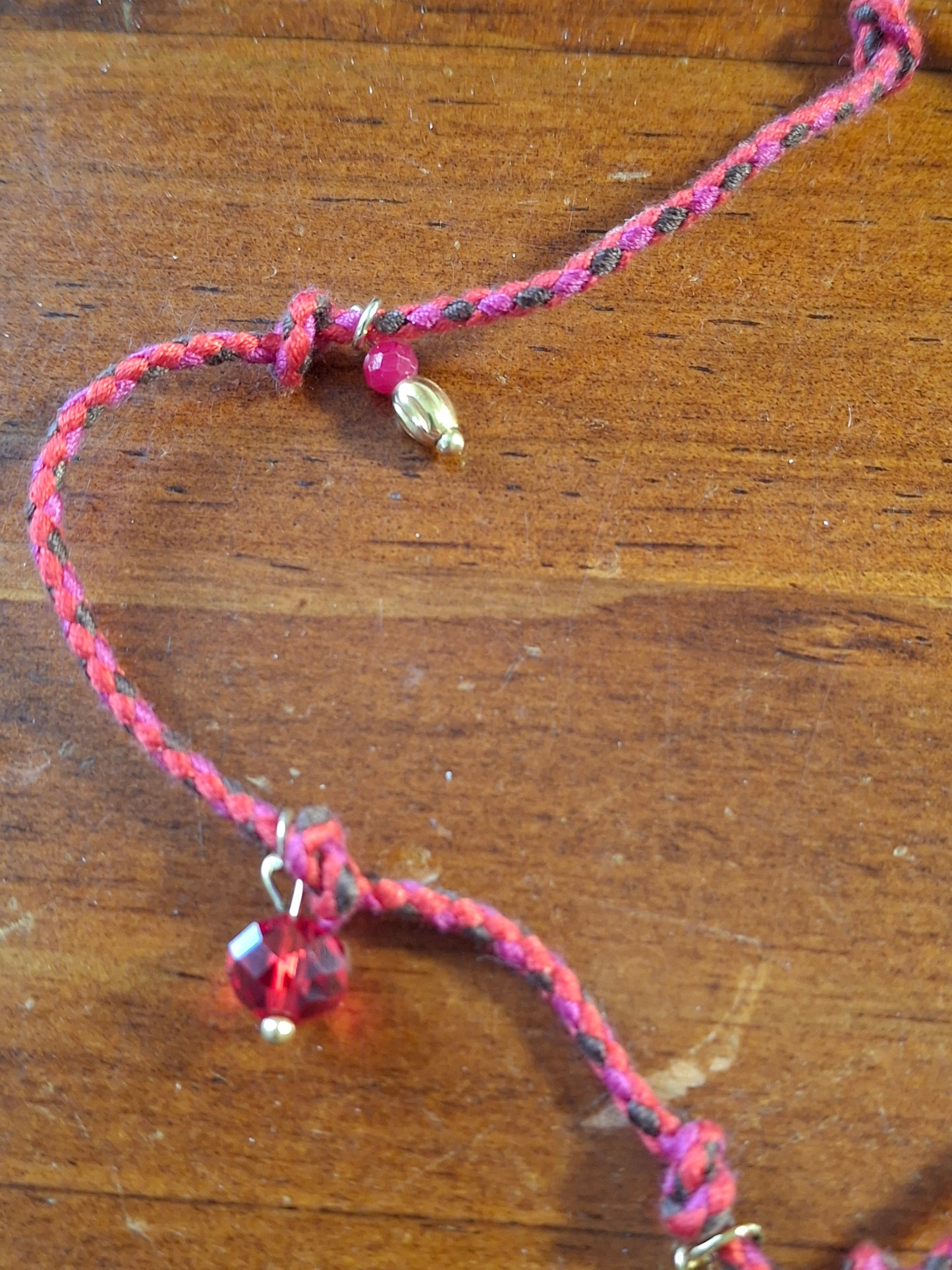 Collier cordon tressé réglable ajustable handmade