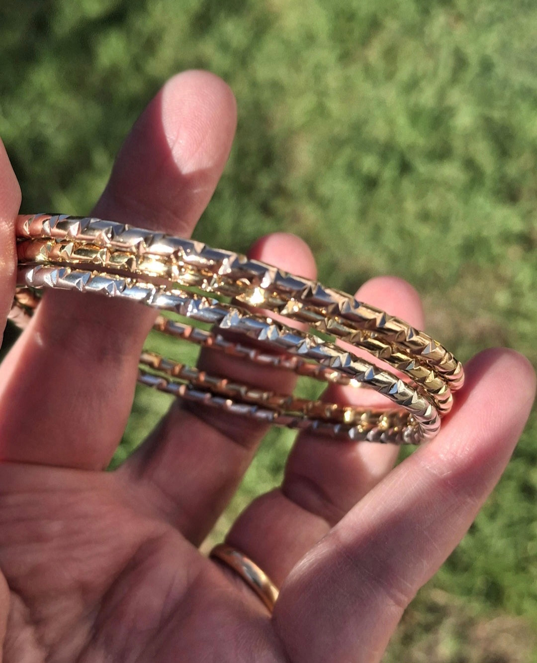 Trio de jonc 3 couleurs en acier inoxydable stainless steel 316 de qualité supérieure